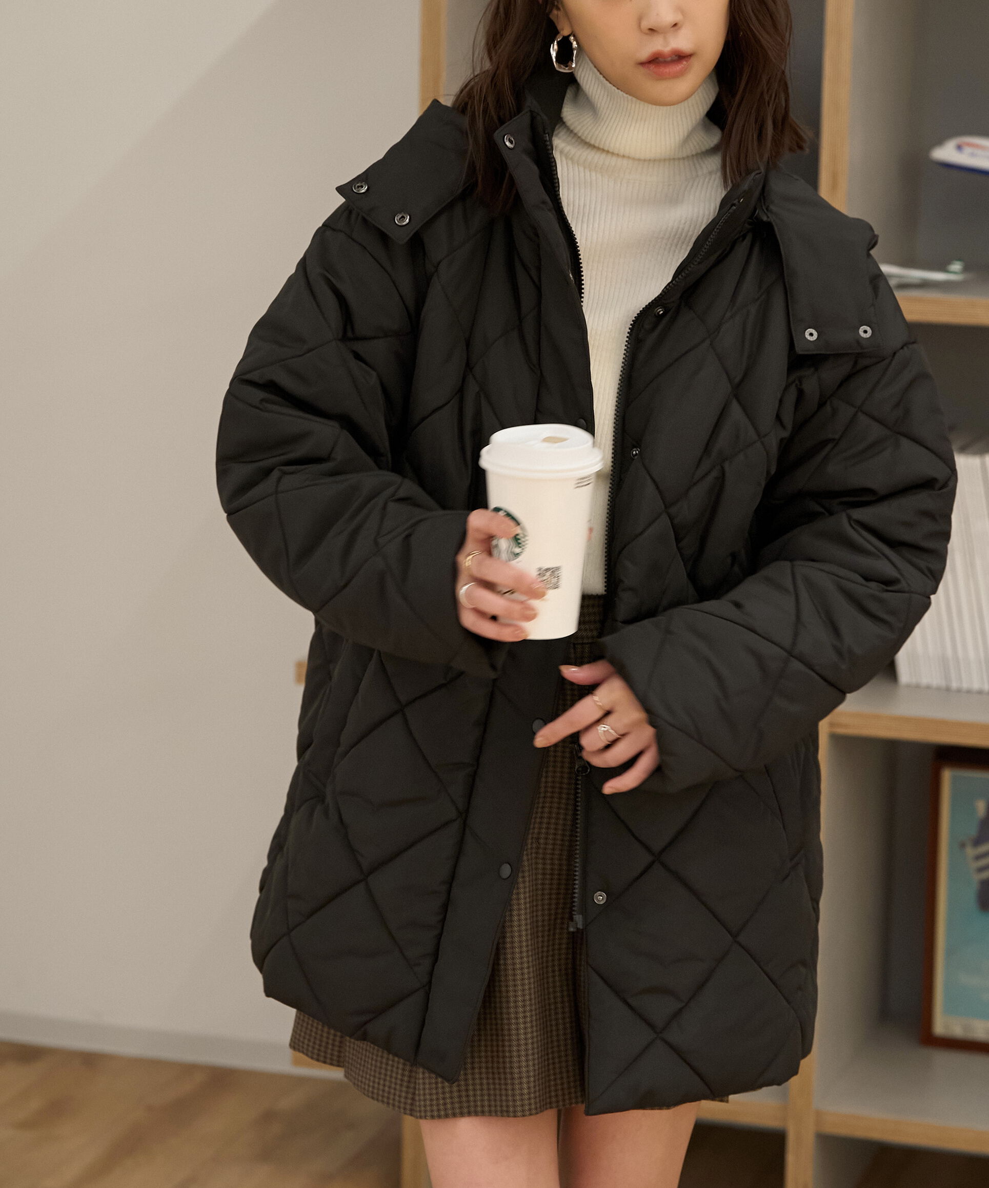  「ウエストドロストキルティングコート」|その他|