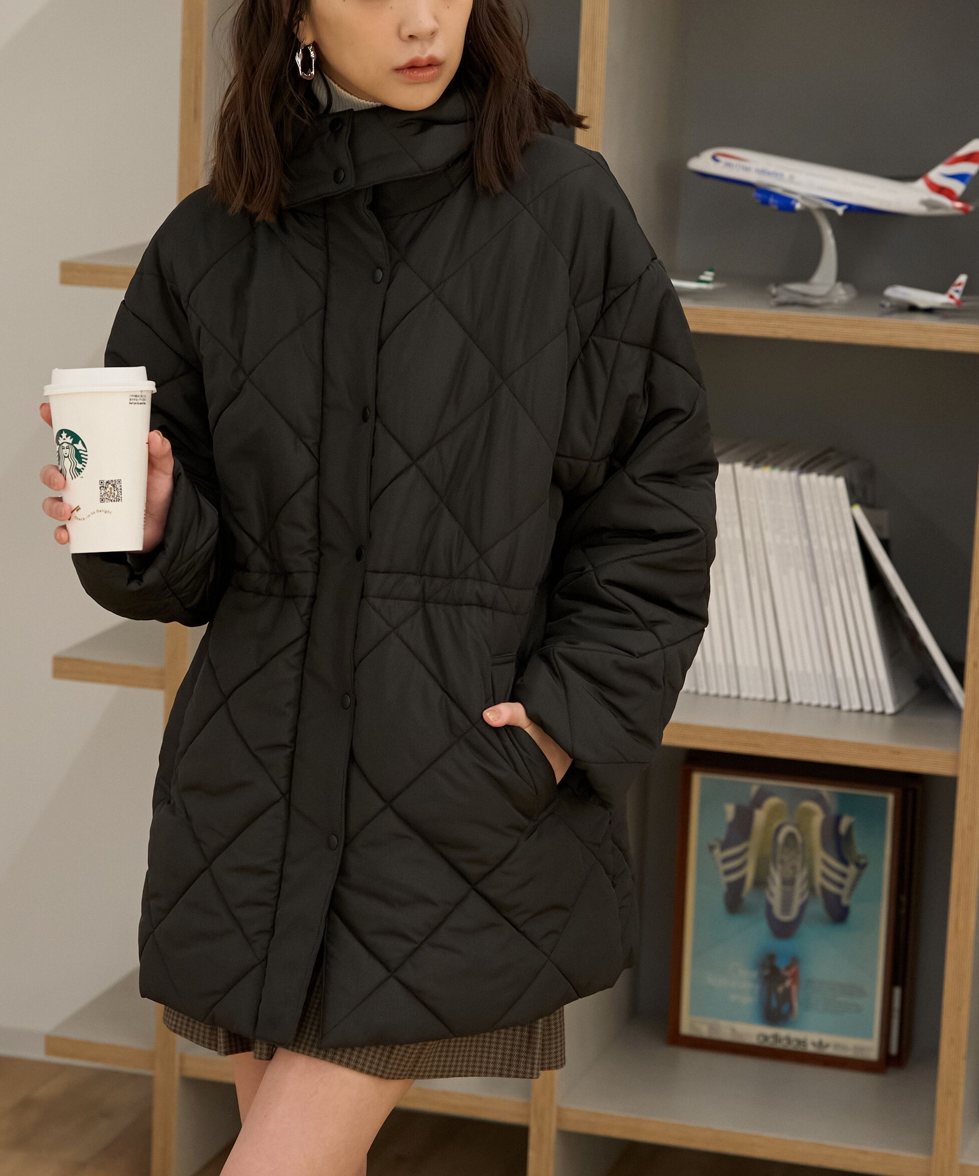  「ウエストドロストキルティングコート」|その他|