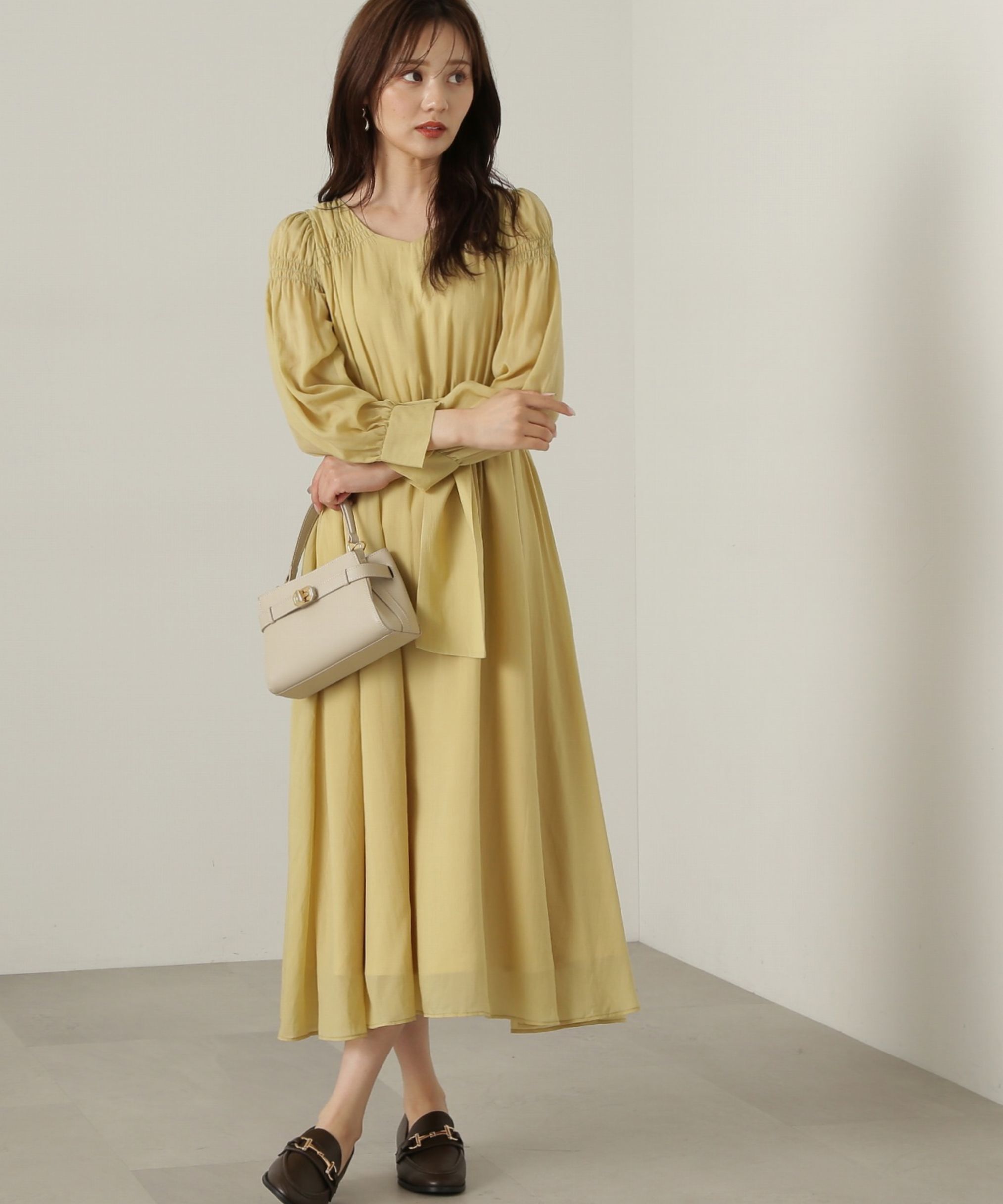 PROPORTION BODY DRESSING「肩シャーリングシアーワンピース24AW」|ワンピース|