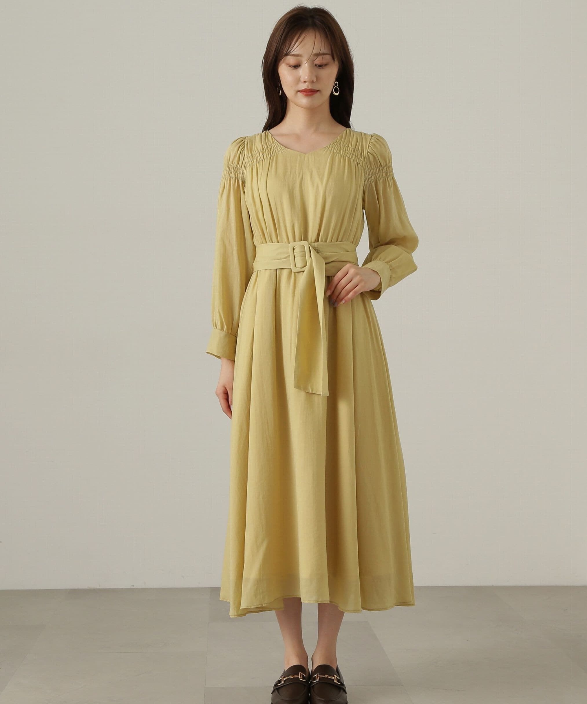 PROPORTION BODY DRESSING「肩シャーリングシアーワンピース24AW」|ワンピース|