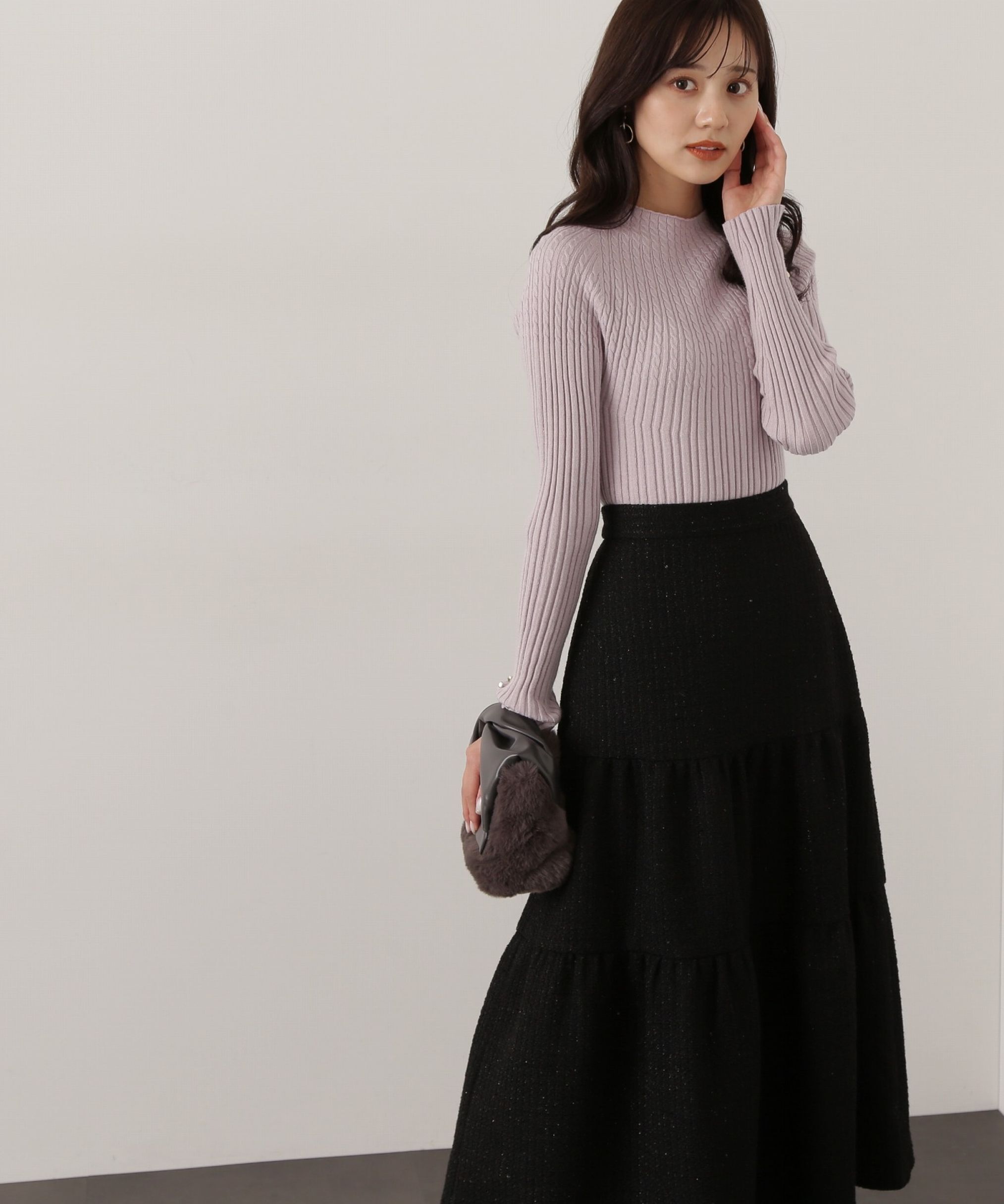 PROPORTION BODY DRESSING「ツイードティアードスカート」|スカート|