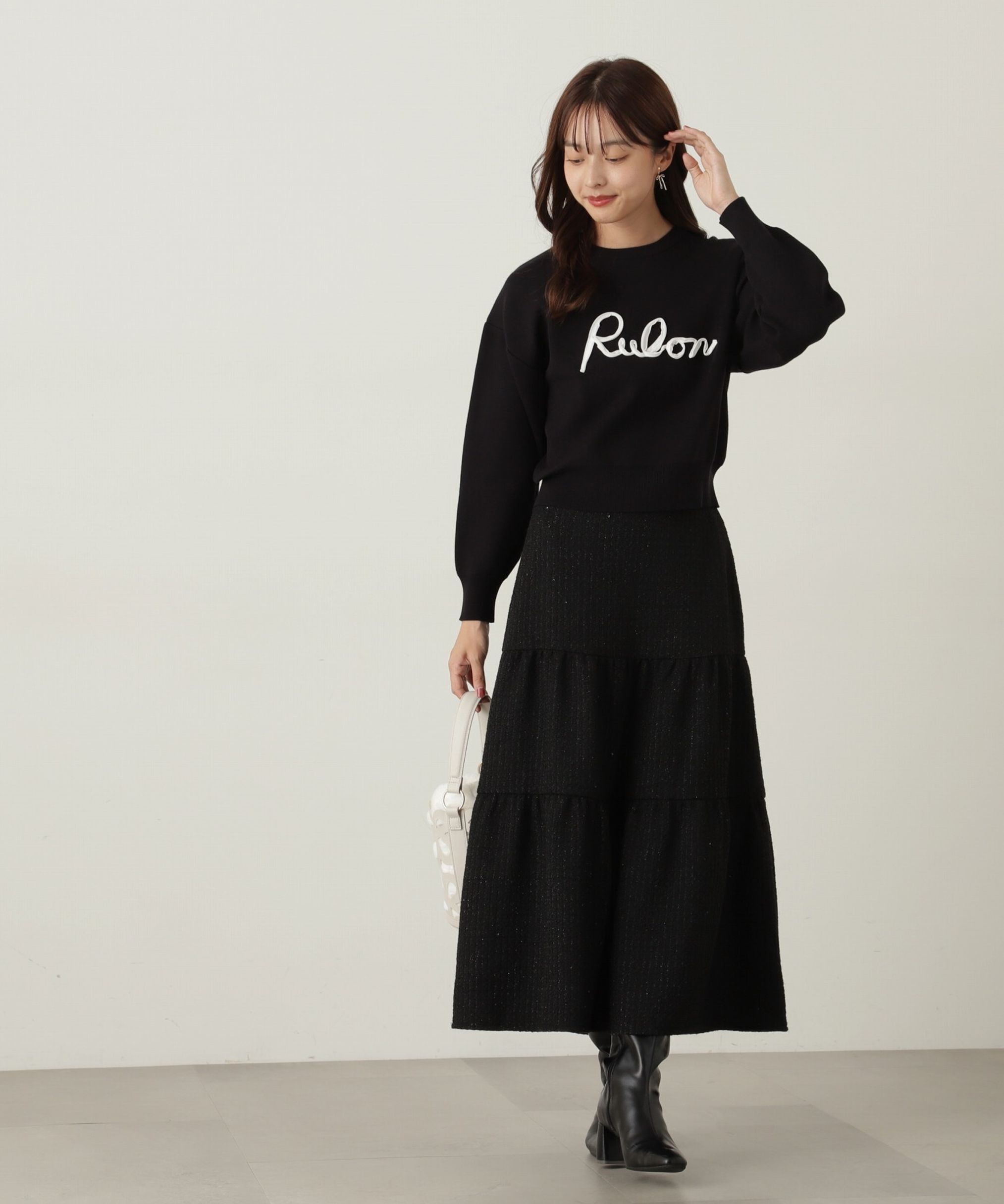 PROPORTION BODY DRESSING「ツイードティアードスカート」|スカート|