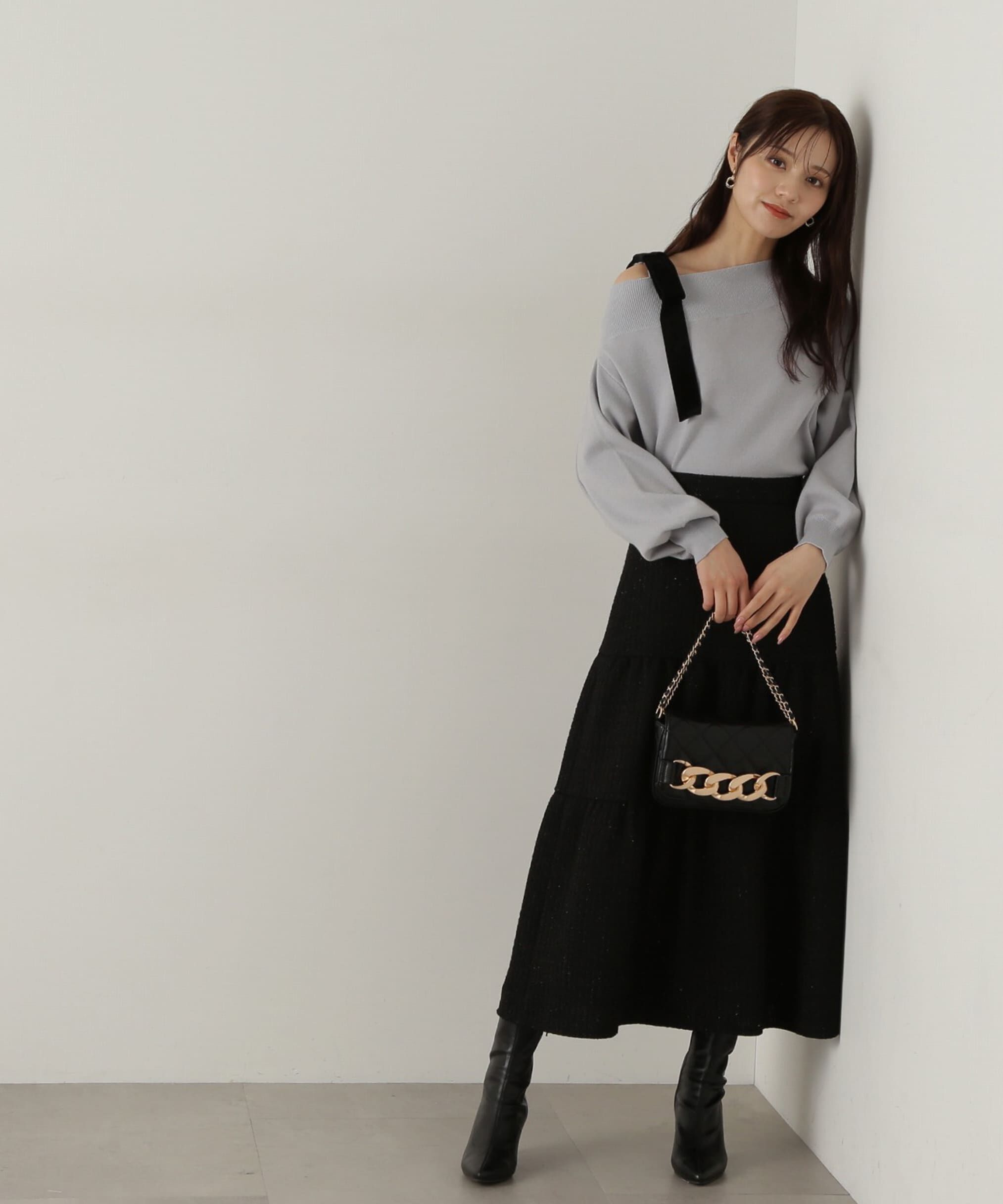 PROPORTION BODY DRESSING「ツイードティアードスカート」|スカート|