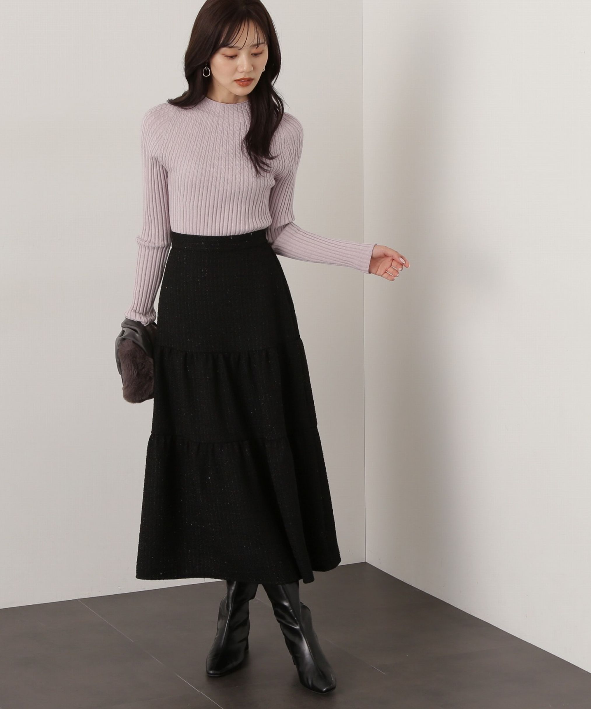 PROPORTION BODY DRESSING「ツイードティアードスカート」|スカート|