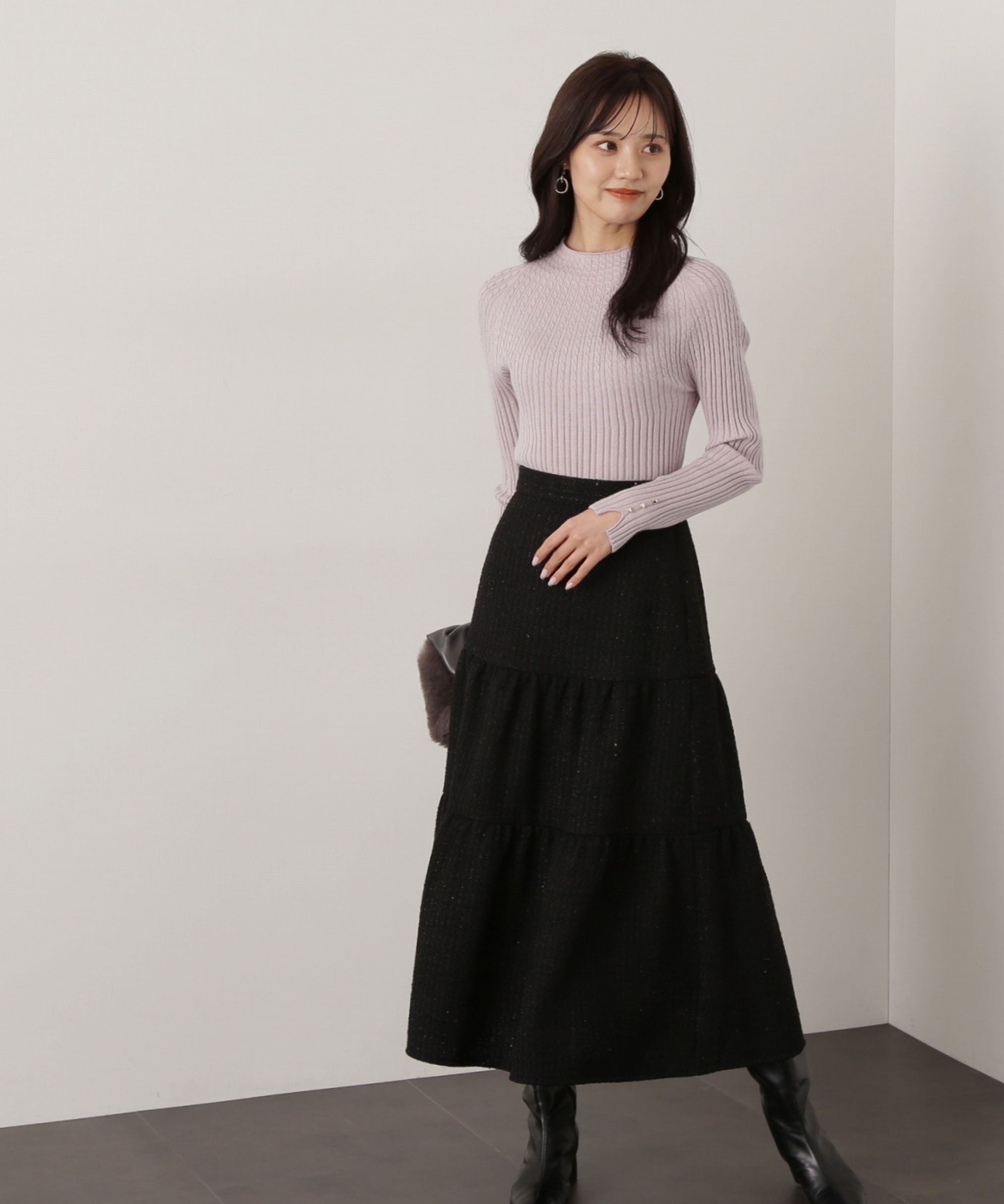 PROPORTION BODY DRESSING「ツイードティアードスカート」|スカート|