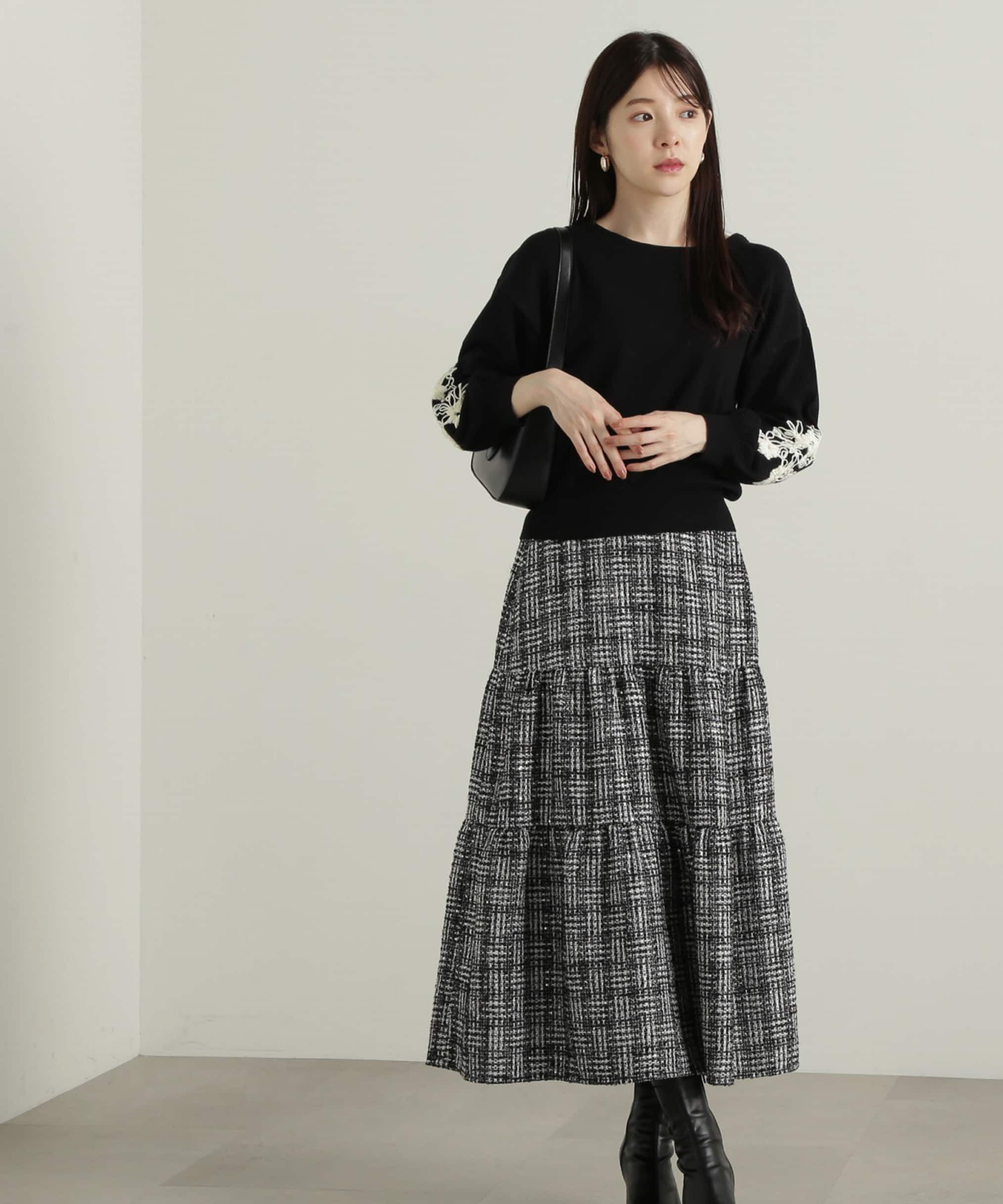 PROPORTION BODY DRESSING「ツイードティアードスカート」|スカート|