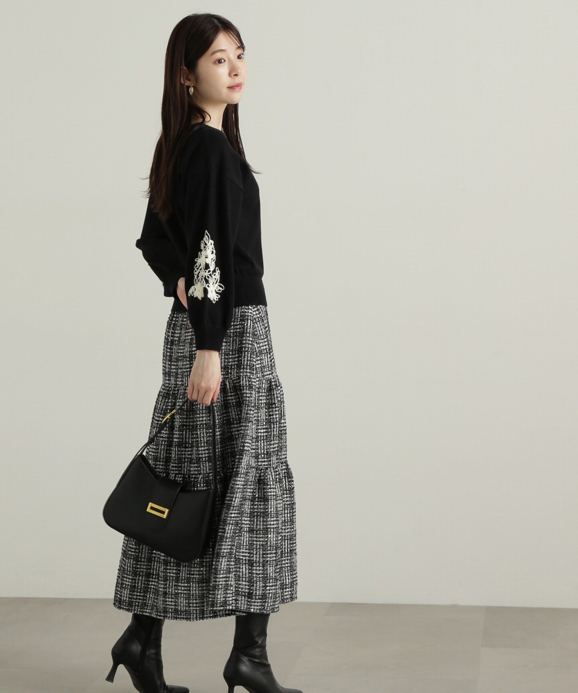 PROPORTION BODY DRESSING「ツイードティアードスカート」|スカート|