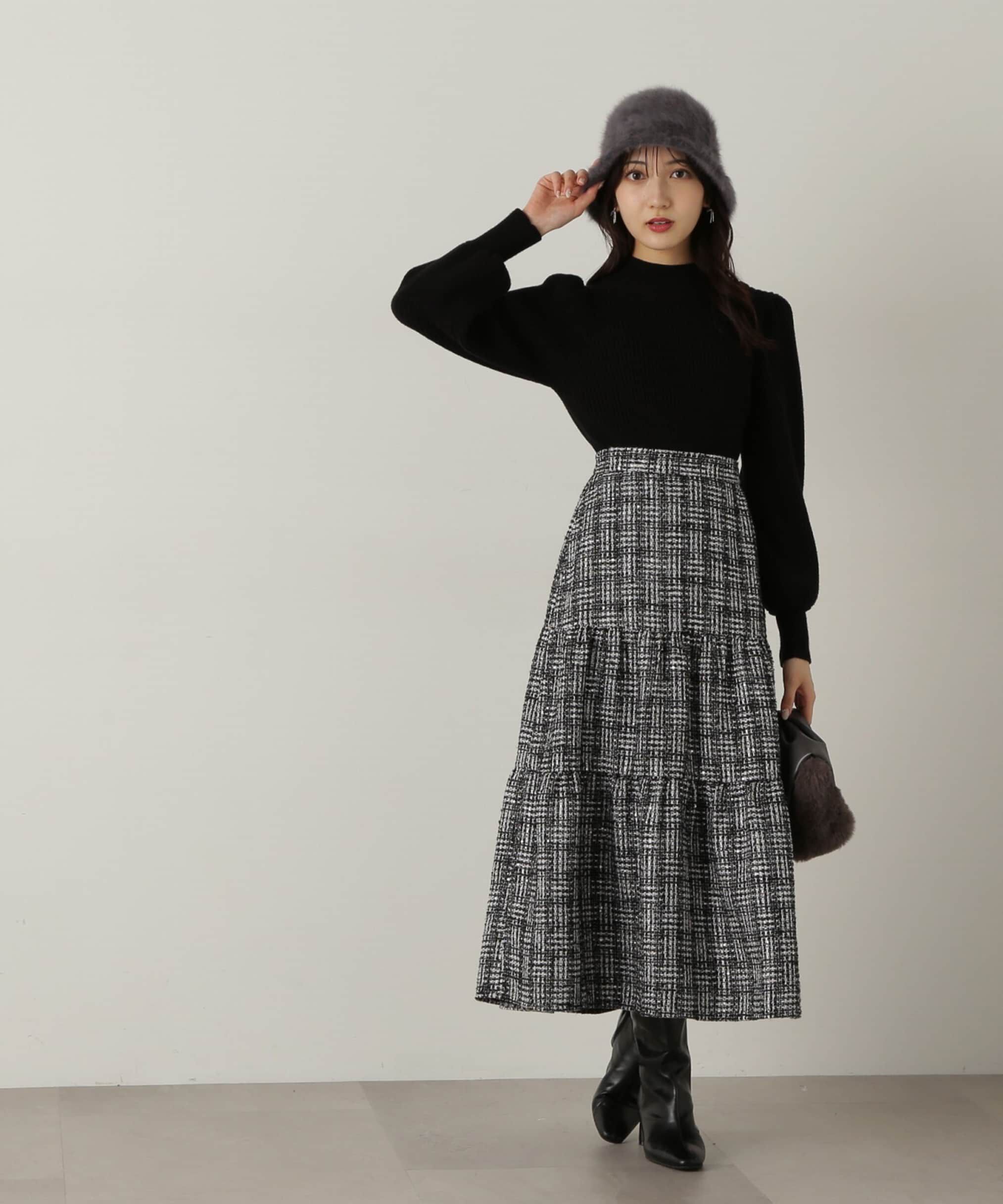 PROPORTION BODY DRESSING「ツイードティアードスカート」|スカート|