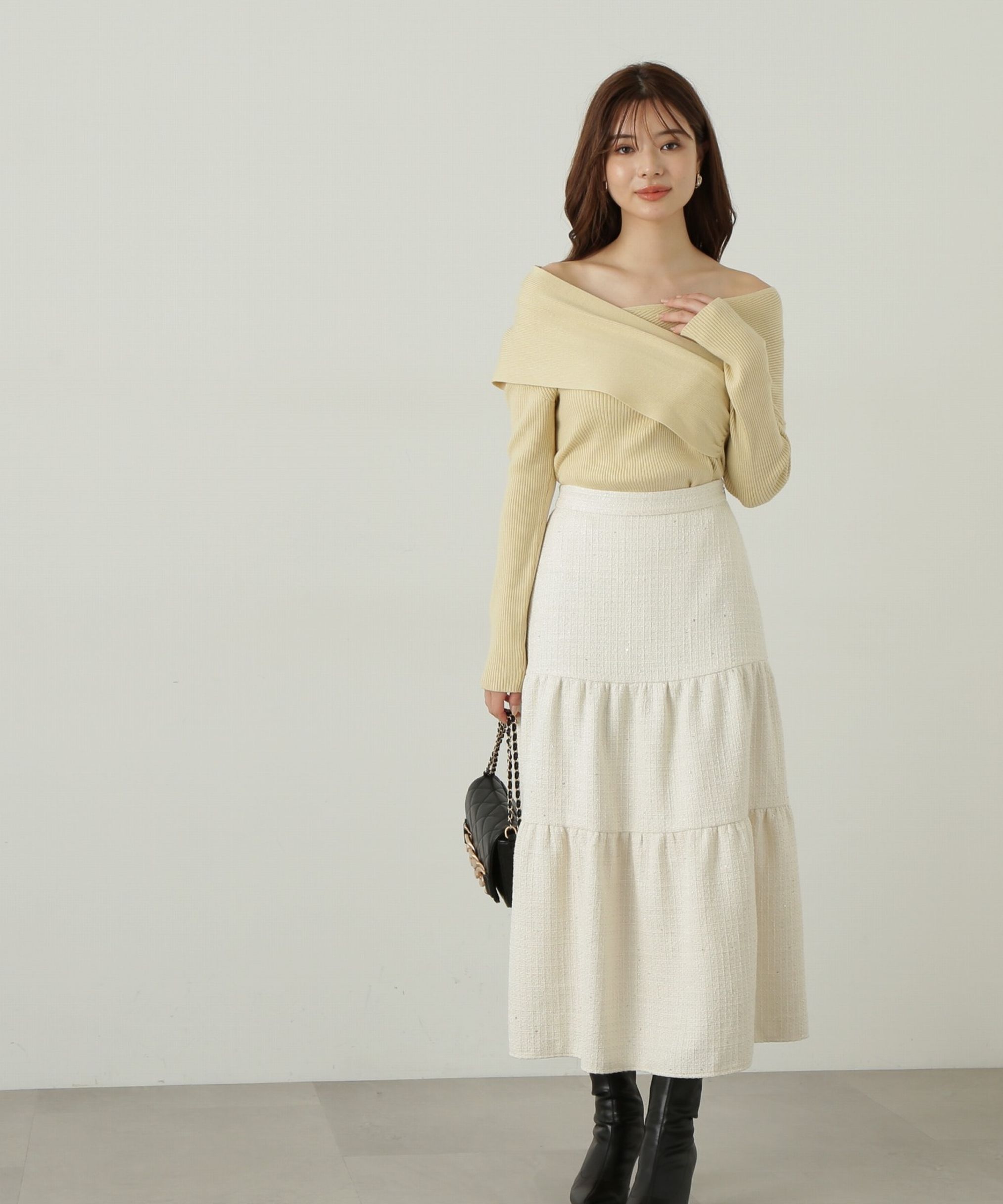 PROPORTION BODY DRESSING「ツイードティアードスカート」|スカート|