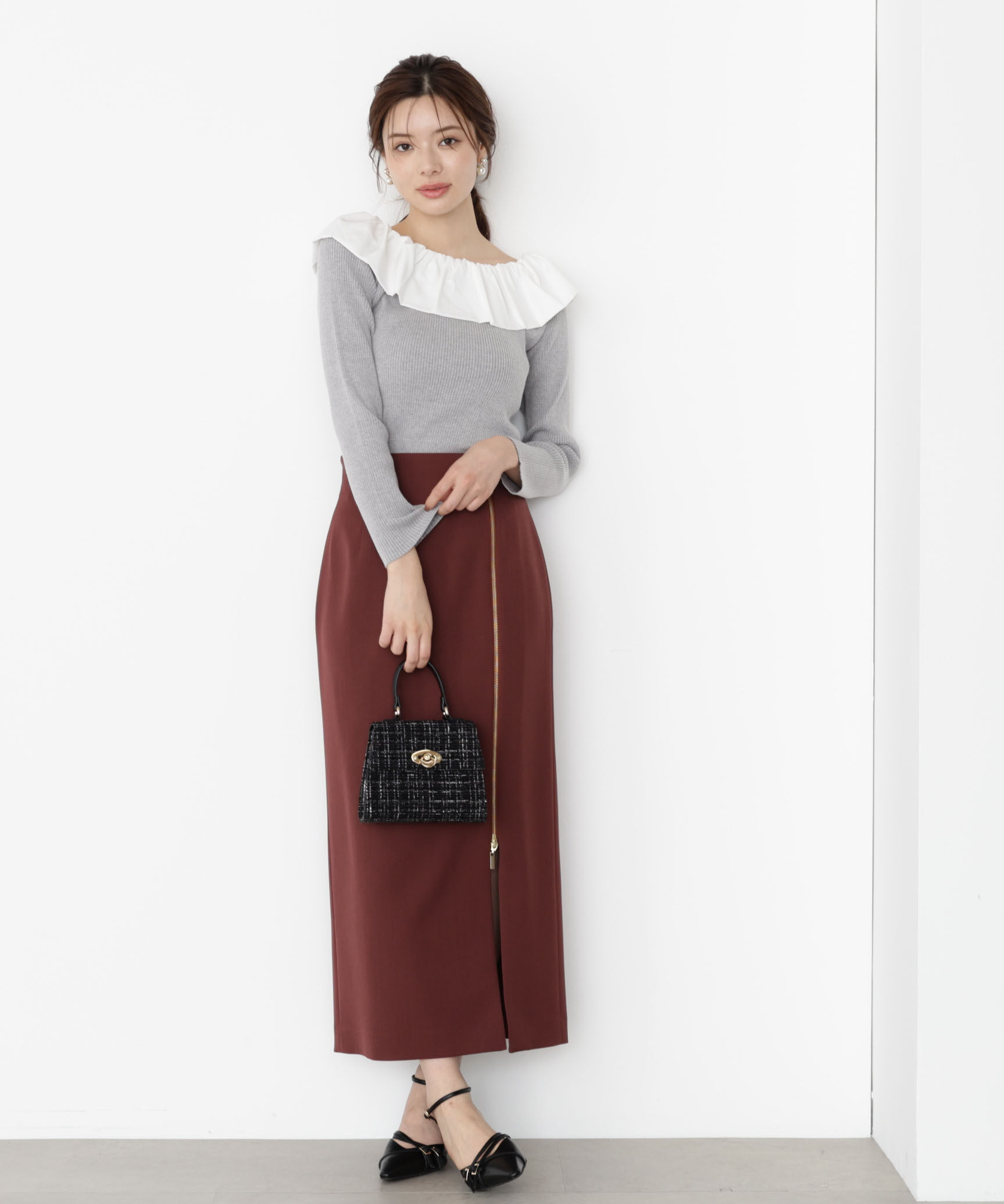 PROPORTION BODY DRESSING「フリルオフショル2wayニット 25AW」|ニット・セーター|