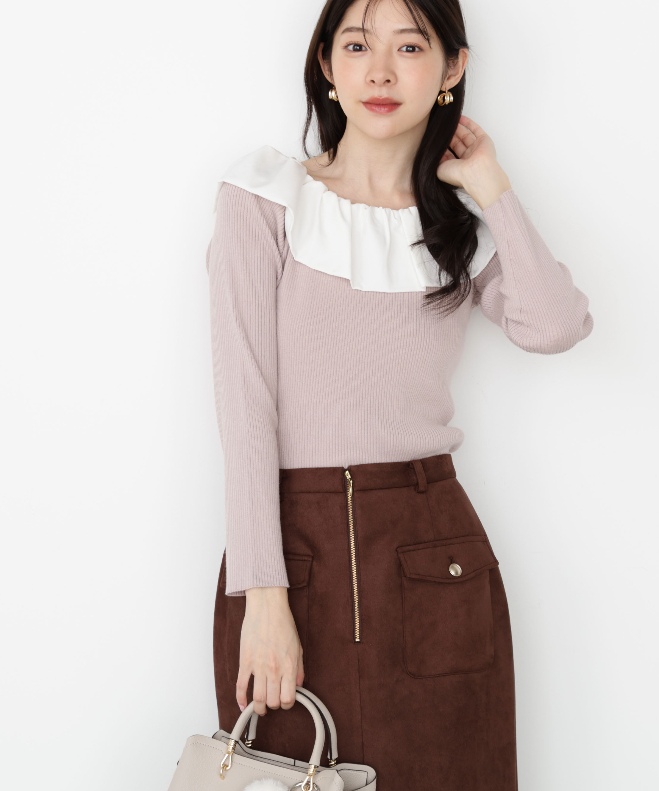 PROPORTION BODY DRESSING「フリルオフショル2wayニット 25AW」|ニット・セーター|