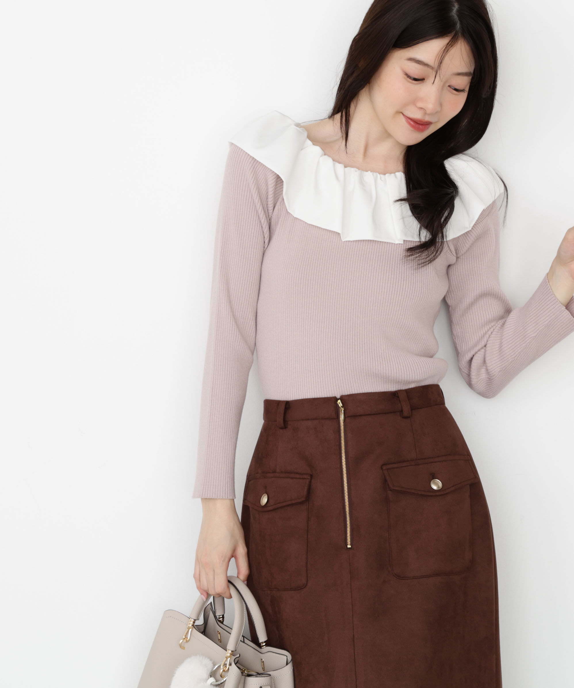 PROPORTION BODY DRESSING「フリルオフショル2wayニット 25AW」|ニット・セーター|