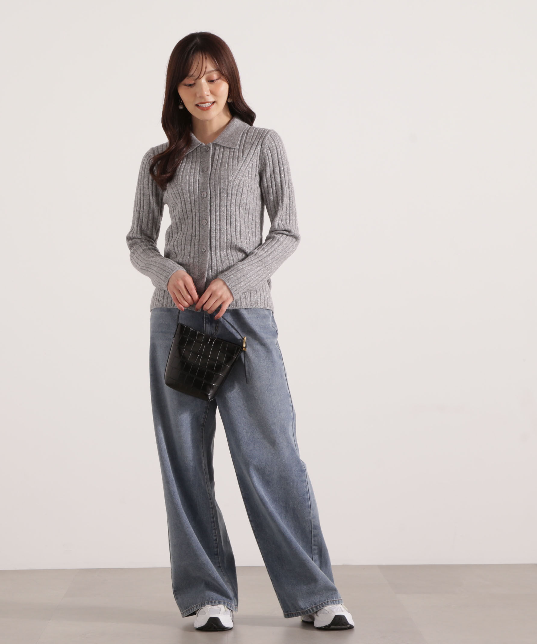 PROPORTION BODY DRESSING「カラーネックラメニット 25AW」|ニット・セーター|