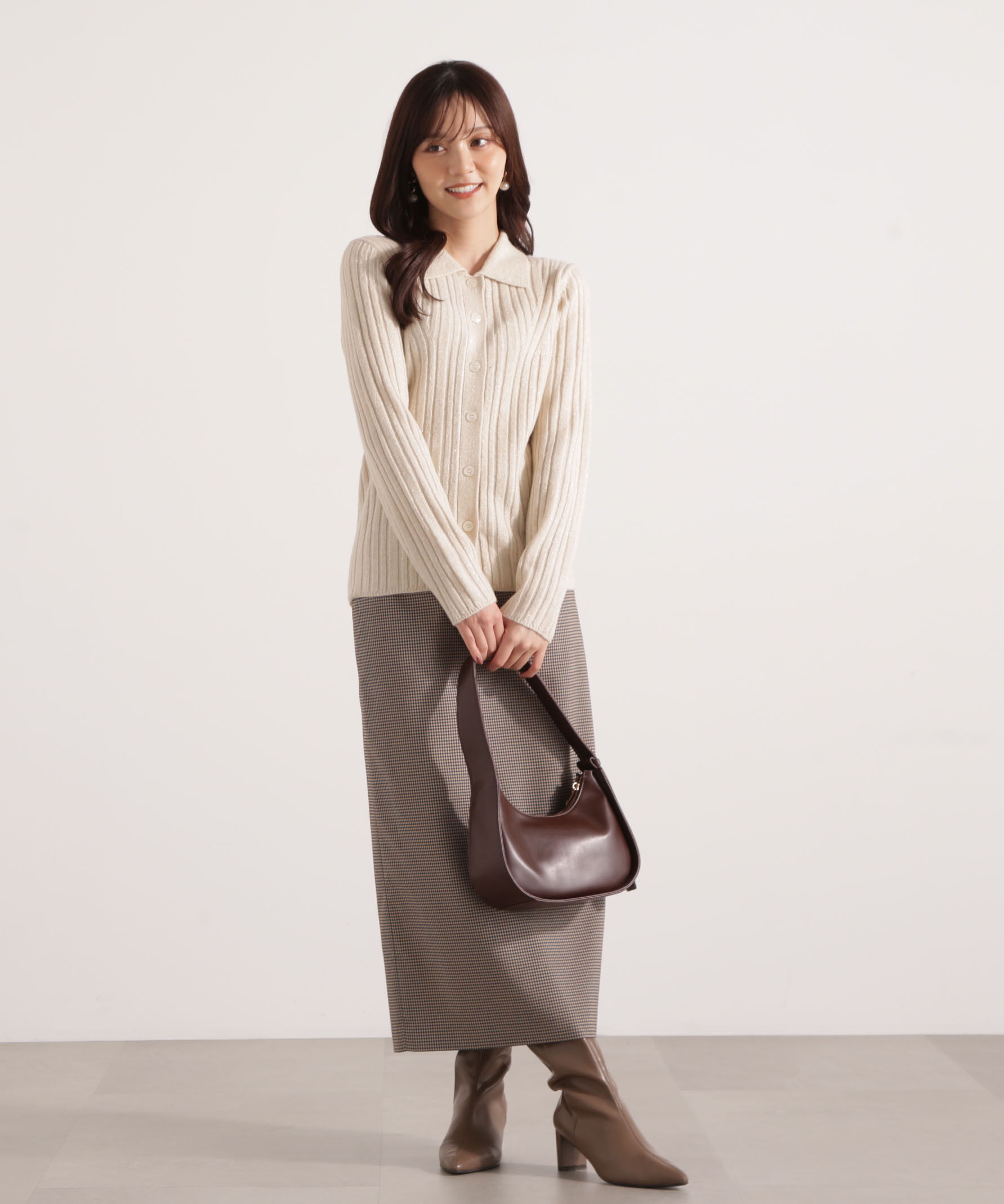 PROPORTION BODY DRESSING「カラーネックラメニット 25AW」|ニット・セーター|