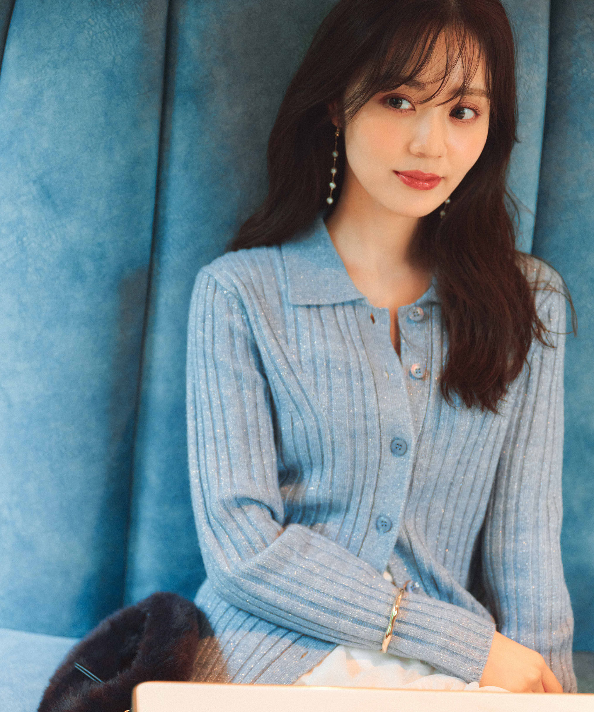 PROPORTION BODY DRESSING「カラーネックラメニット 25AW」|ニット・セーター|ブルー