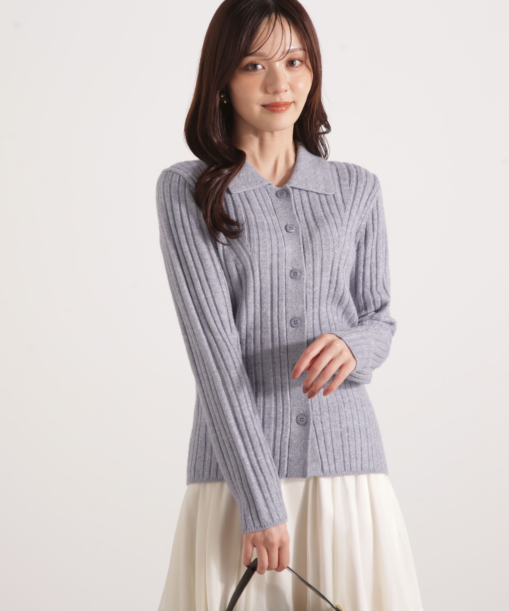 PROPORTION BODY DRESSING「カラーネックラメニット 25AW」|ニット・セーター|