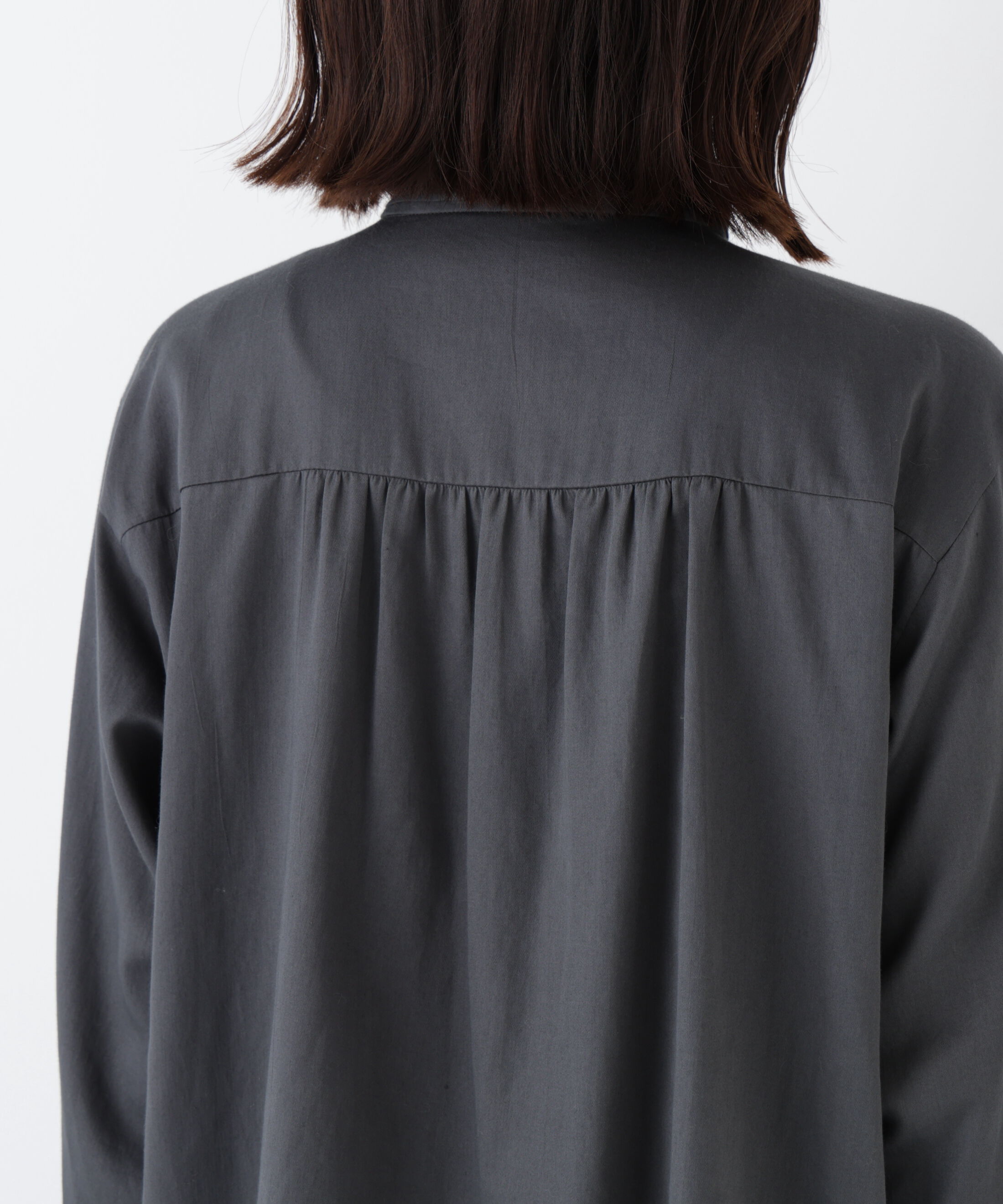  「◆ピンタックバンドカラーブラウス」|シャツ・ブラウス|