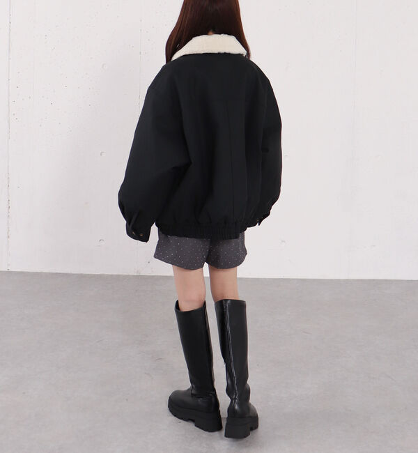 archives「ファー衿付中綿フェイクレザーブルゾン」|その他|
