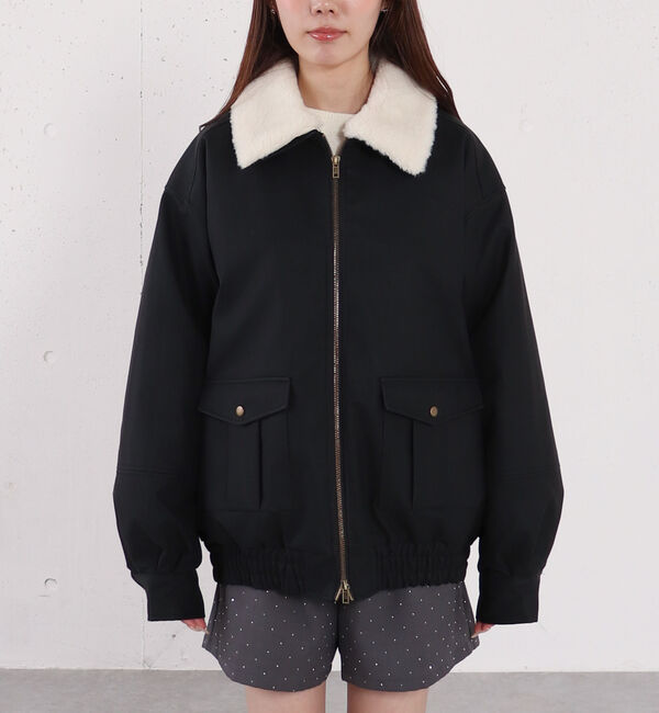 archives「ファー衿付中綿フェイクレザーブルゾン」|その他|