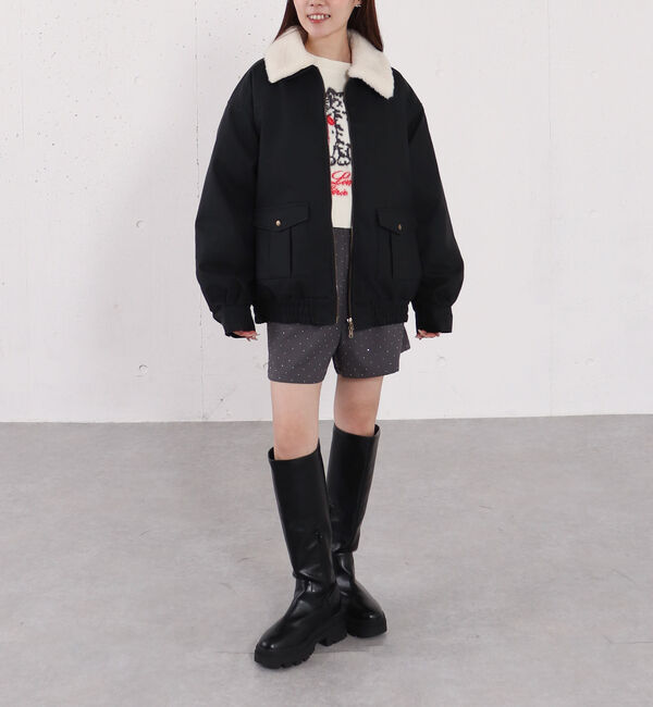 archives「ファー衿付中綿フェイクレザーブルゾン」|その他|