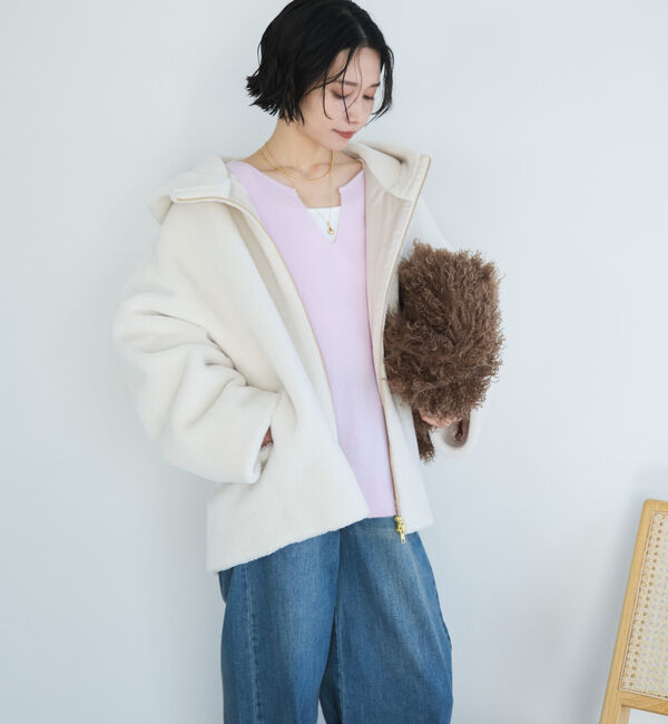 Doux archives「オーバーボアフーディブルゾン」|その他|IVORY