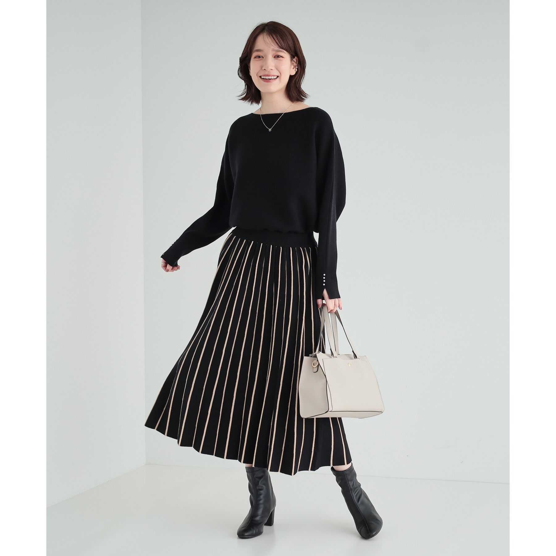 SHOO･LA･RUE「【高レビュー/洗える/セットアップ可】女性らしさ際立つ もちもちニットスカート」|スカート|
