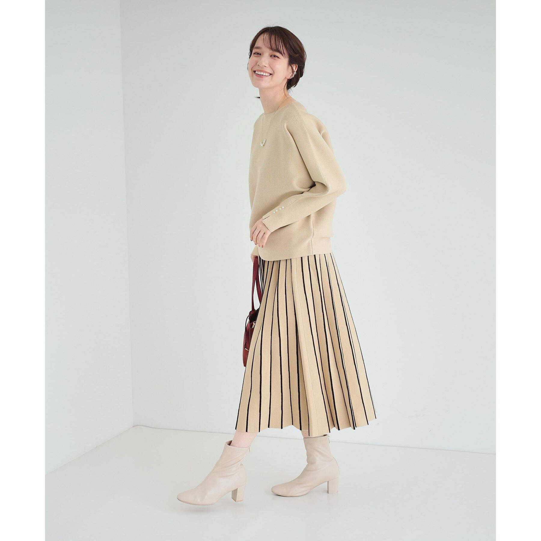 SHOO･LA･RUE「【高レビュー/洗える/セットアップ可】女性らしさ際立つ もちもちニットスカート」|スカート|