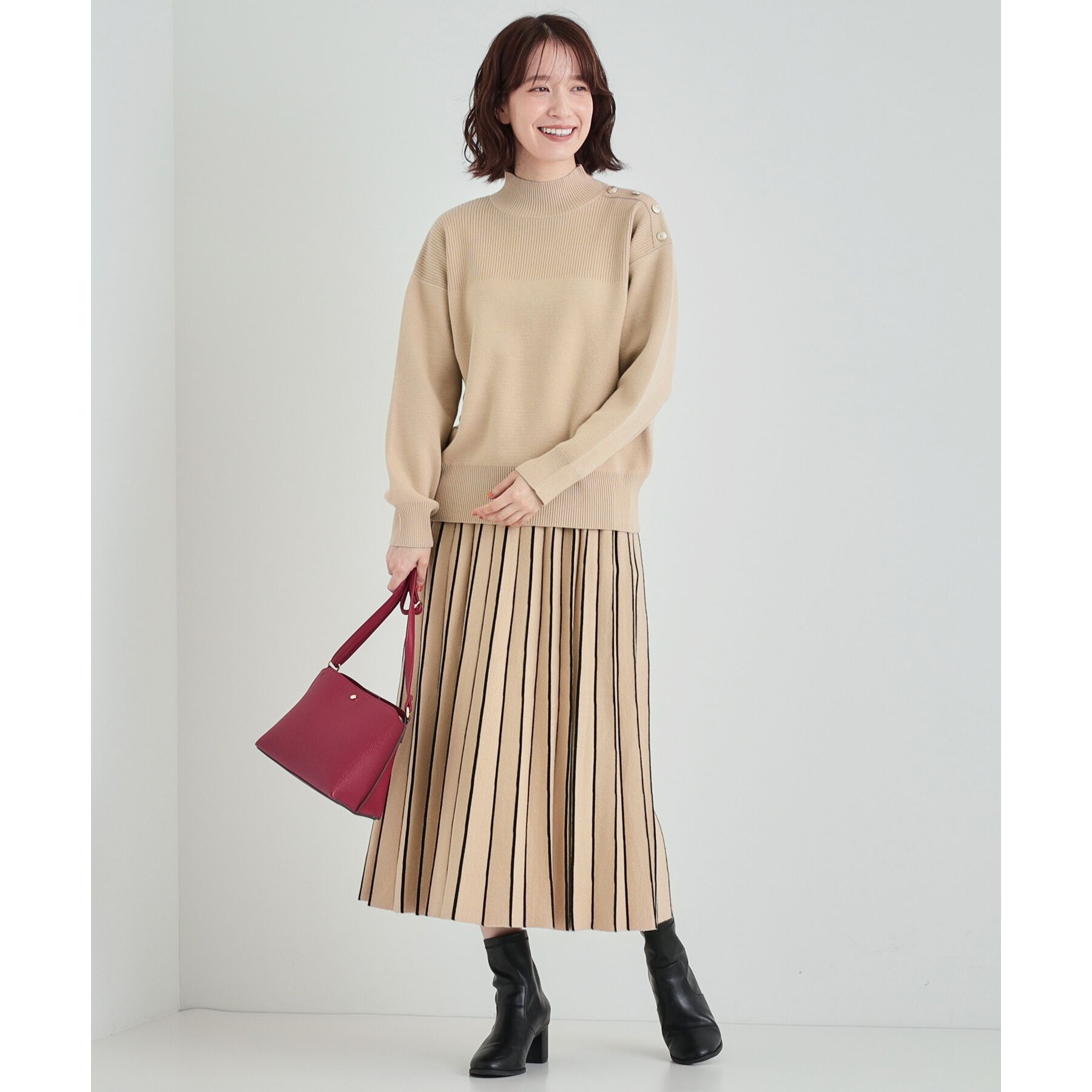 SHOO･LA･RUE「【高レビュー/洗える/セットアップ可】女性らしさ際立つ もちもちニットスカート」|スカート|