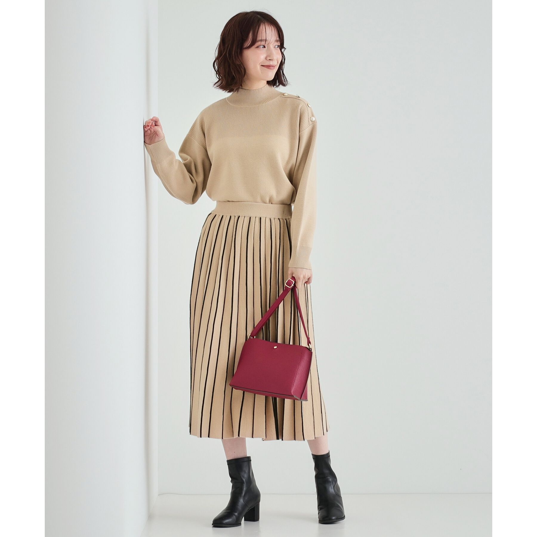 SHOO･LA･RUE「【高レビュー/洗える/セットアップ可】女性らしさ際立つ もちもちニットスカート」|スカート|