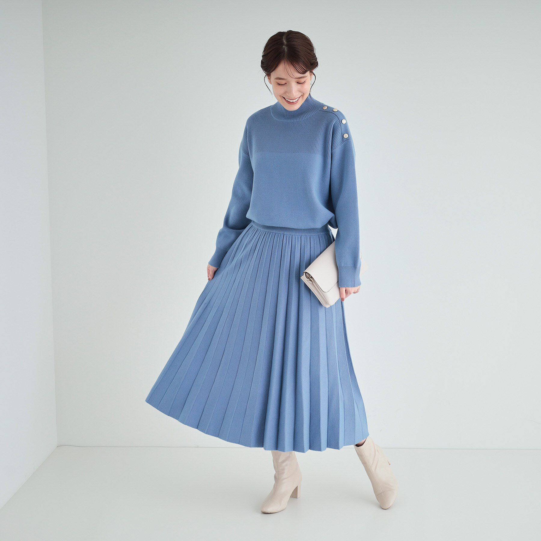 SHOO･LA･RUE「【高レビュー/洗える/セットアップ可】女性らしさ際立つ もちもちニットスカート」|スカート|