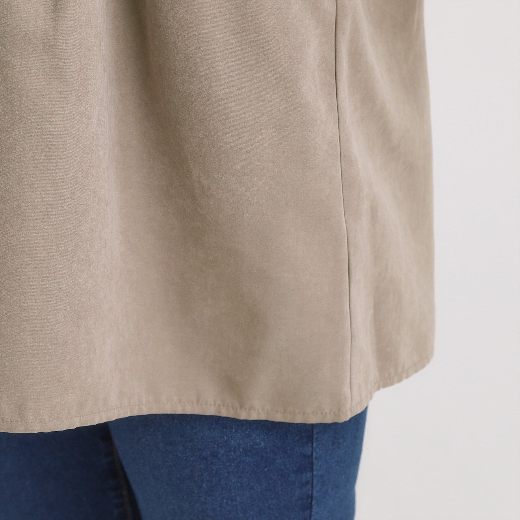 SHOO･LA･RUE「【S-LL】気になるウエストもさり気なくカバー リボン風ドッキングトップス」|Tシャツ・カットソー|