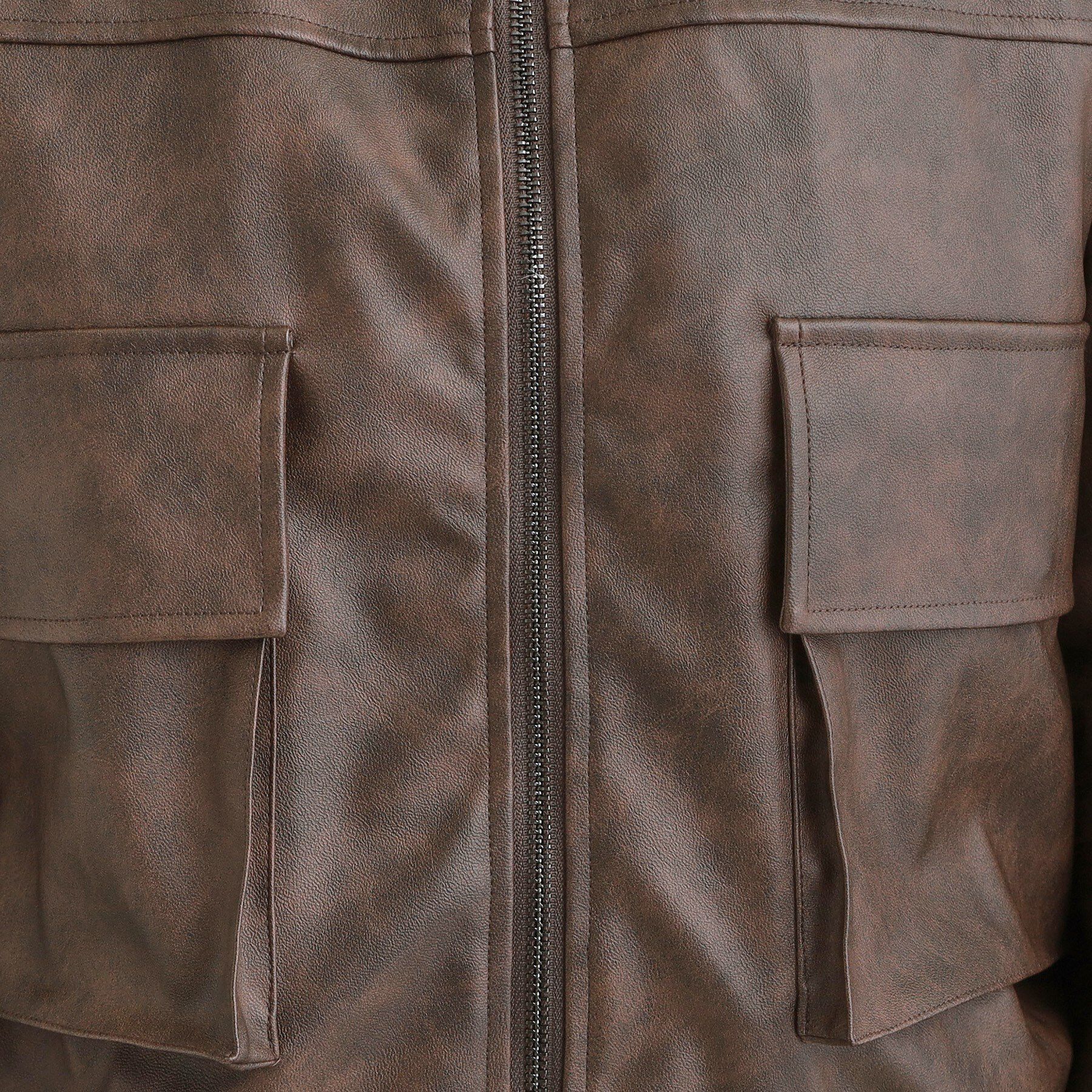 SHOO･LA･RUE「レザー調リブブルゾン」|ブルゾン・スタジャン|