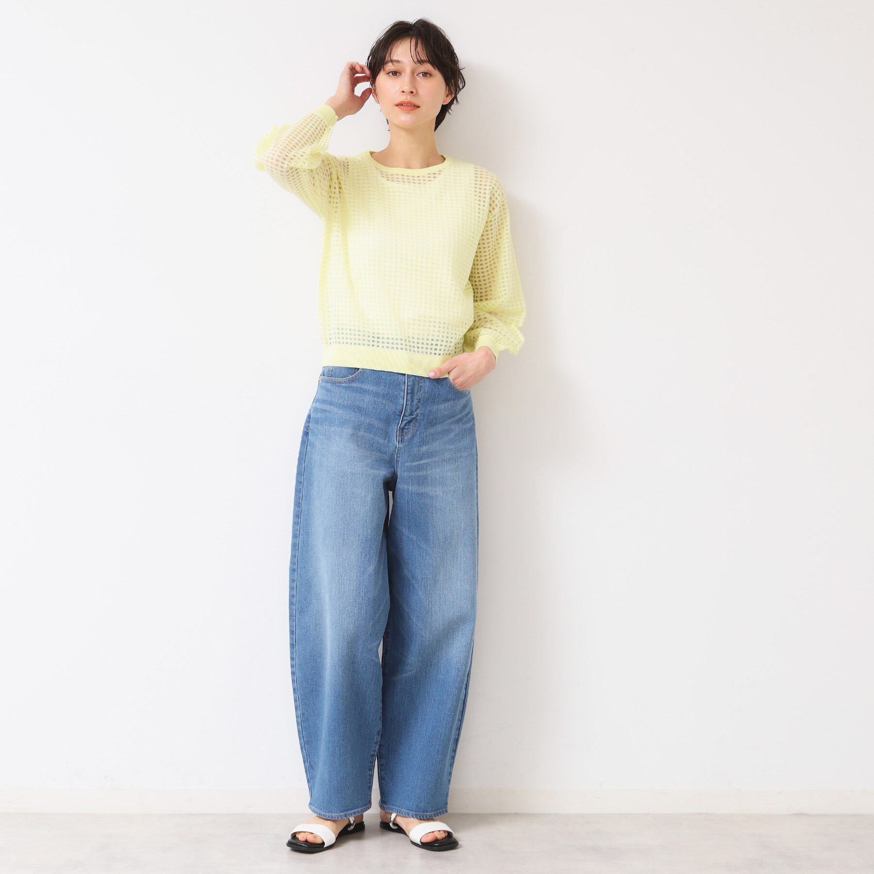 Dessin「【洗える】デニムカーブパンツ」|デニム|