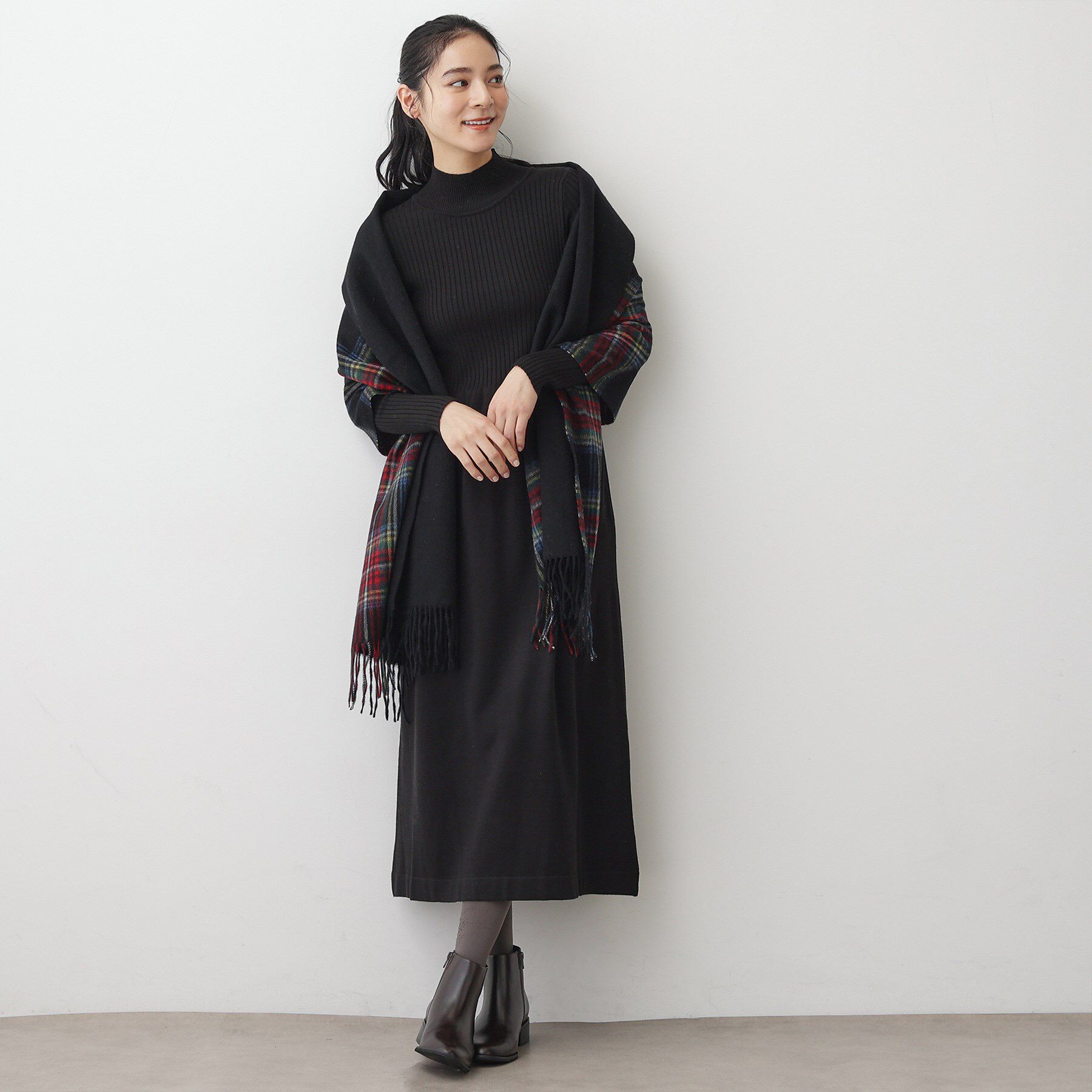 Dessin「【2点セット・洗える】シャギーベストニットワンピース」|スーツ|