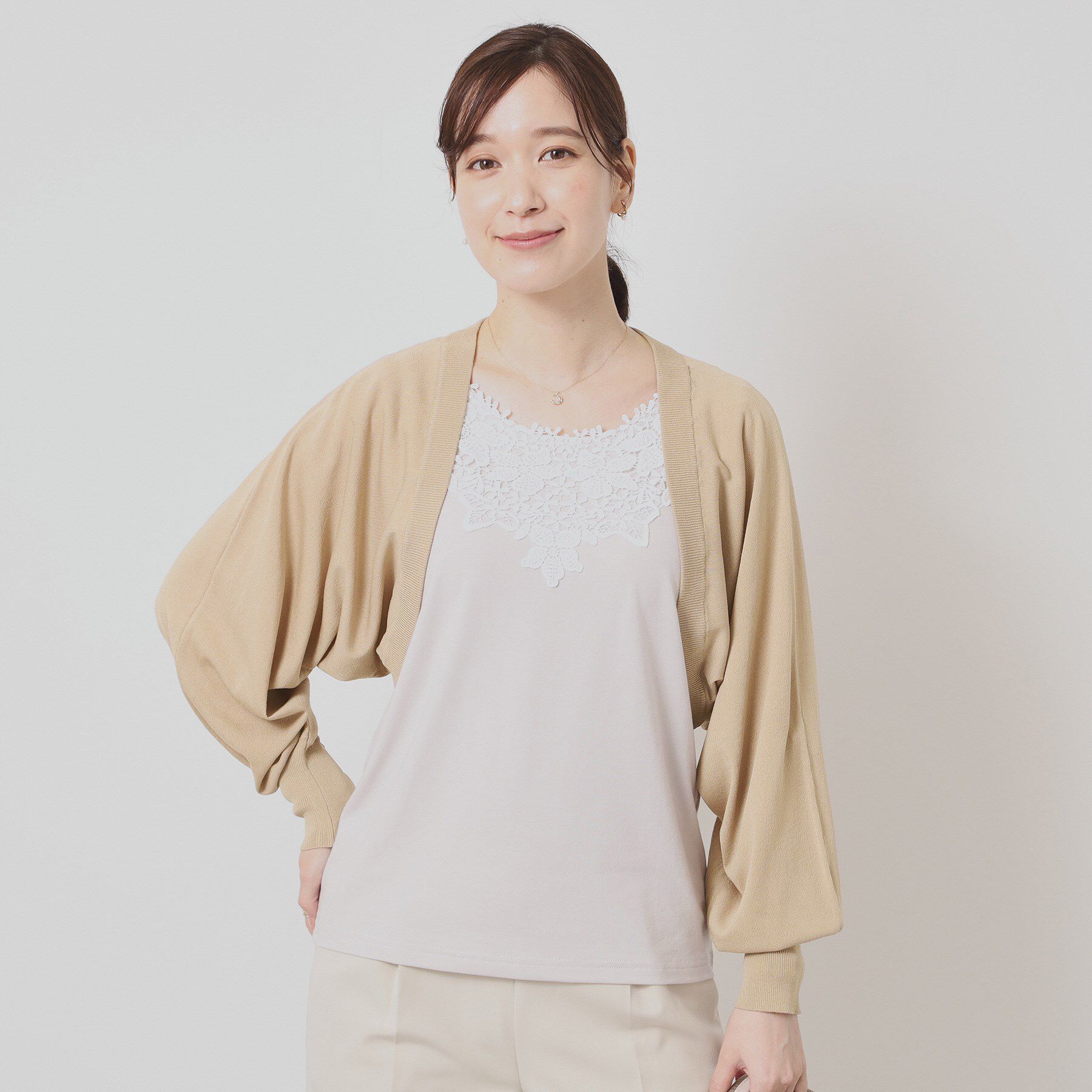 ITS&rsquo;DEMO「【UV／接触冷感／毛玉防止／手洗い可】ニットボレロ」|カーディガン|ベージュ(052)