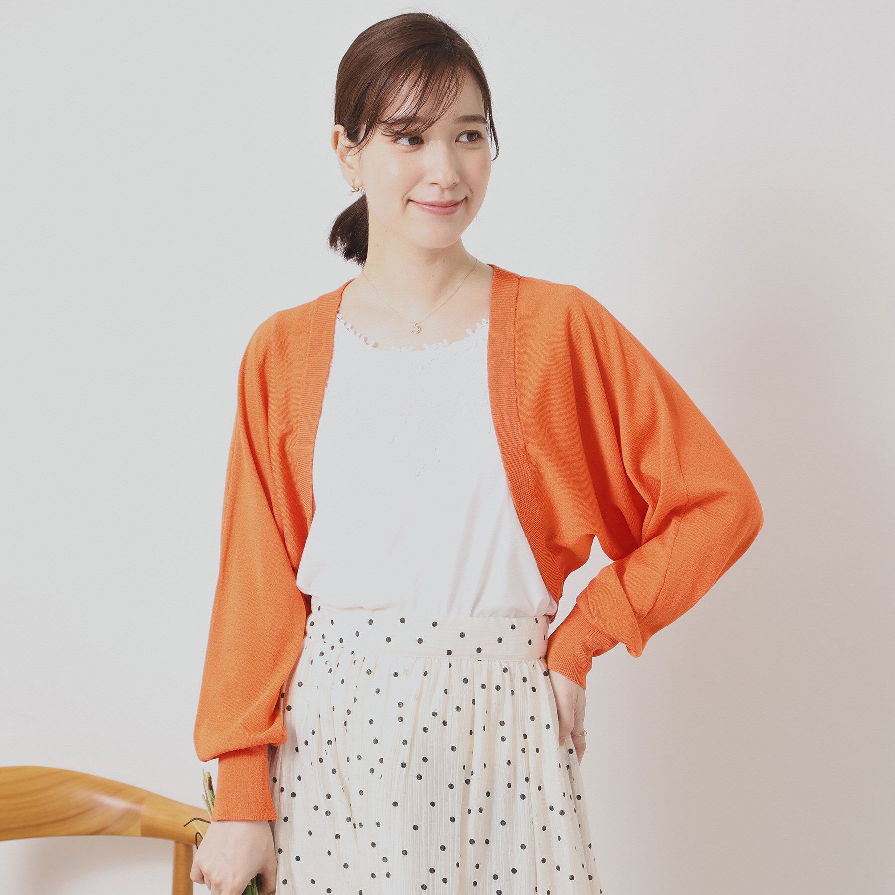 ITS&rsquo;DEMO「【UV／接触冷感／毛玉防止／手洗い可】ニットボレロ」|カーディガン|オレンジ(067)