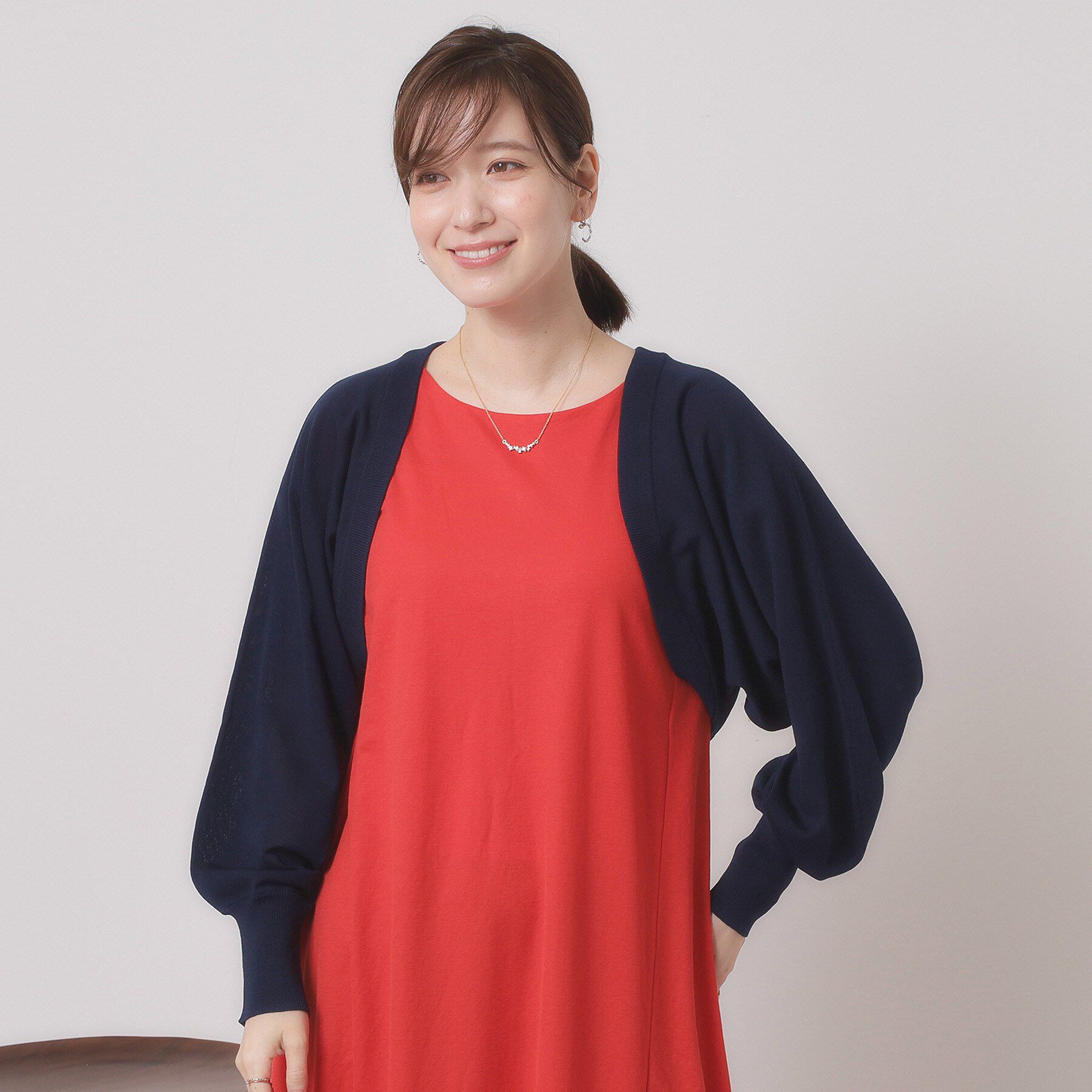 ITS&rsquo;DEMO「【UV／接触冷感／毛玉防止／手洗い可】ニットボレロ」|カーディガン|ネイビー(094)