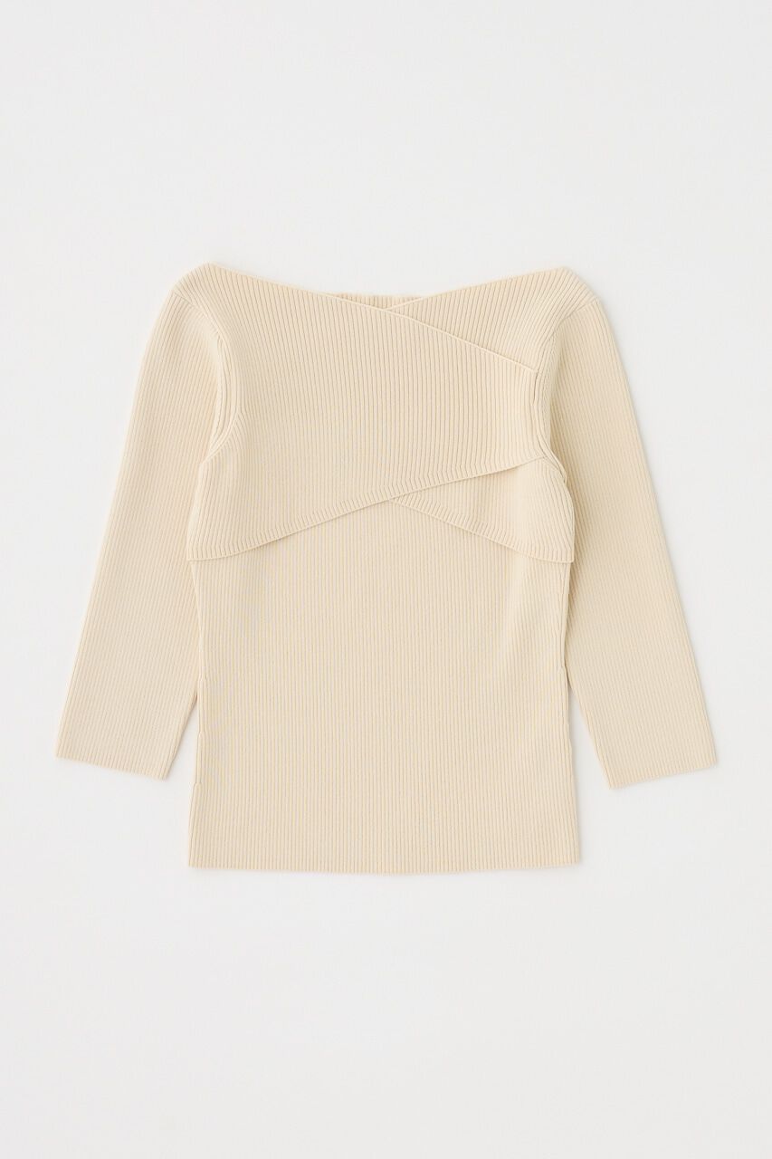 MOUSSY「CROSS OFF SHOULDER ニットトップス」|ニット・セーター|