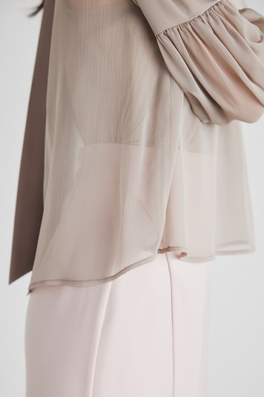 rienda「マテリアルMIXボウタイBLS」|シャツ・ブラウス|