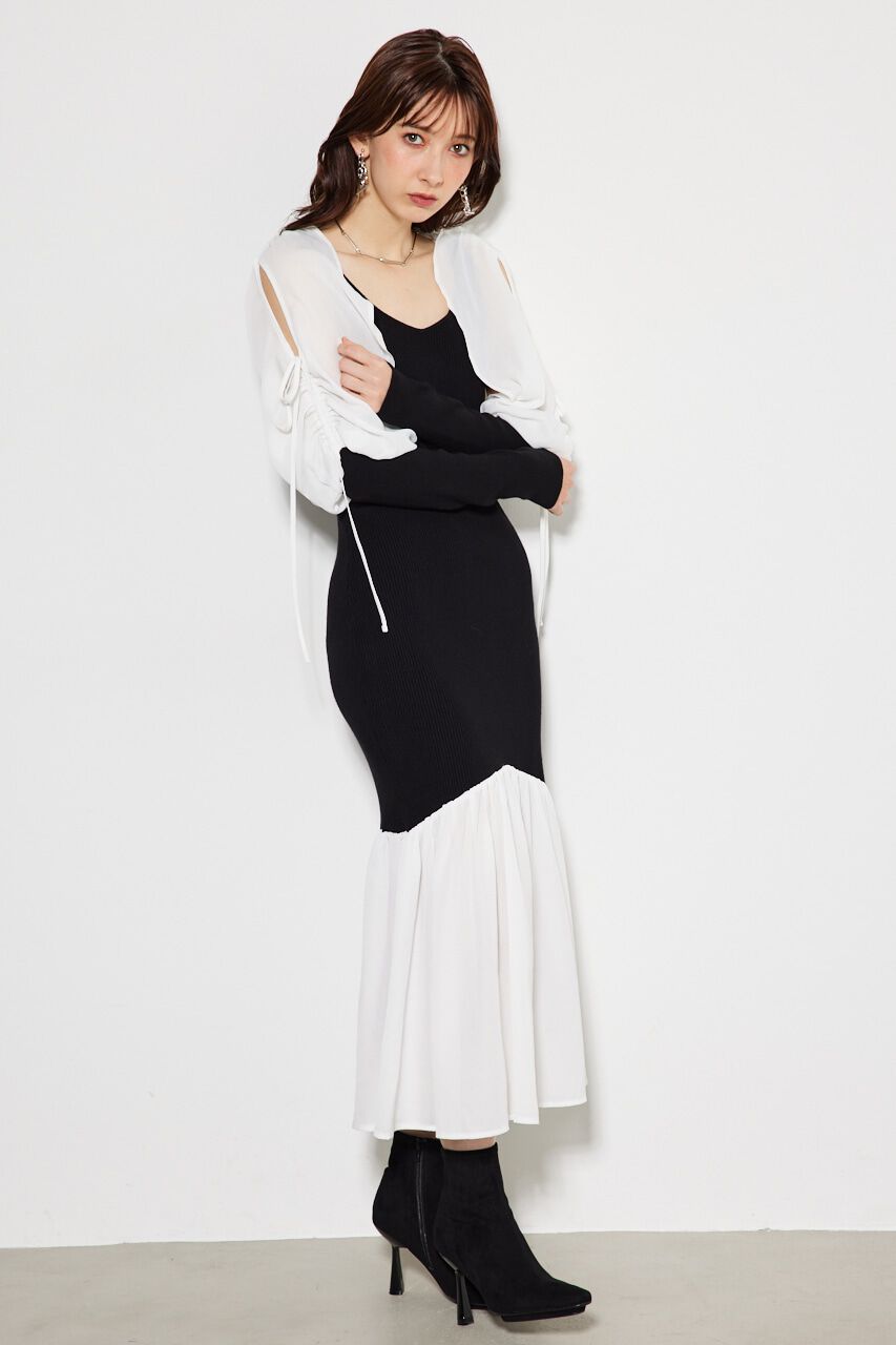 rienda「2WAYニュアンスマーメイドKnit OP」|ワンピース|BLK