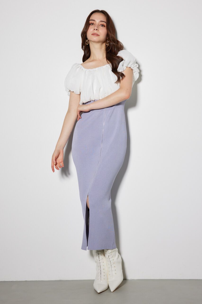 rienda「シフォンオフショルタイトニットワンピース」|ワンピース|