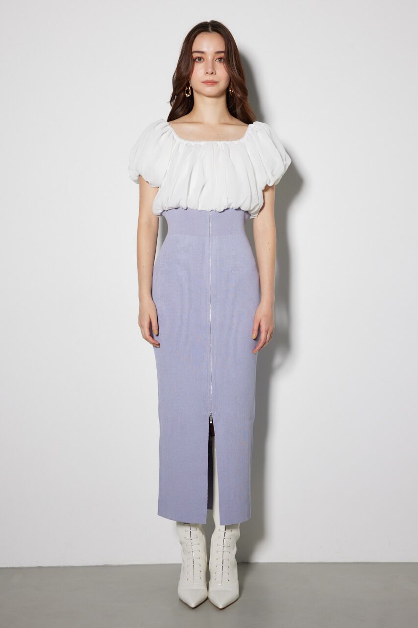 rienda「シフォンオフショルタイトニットワンピース」|ワンピース|