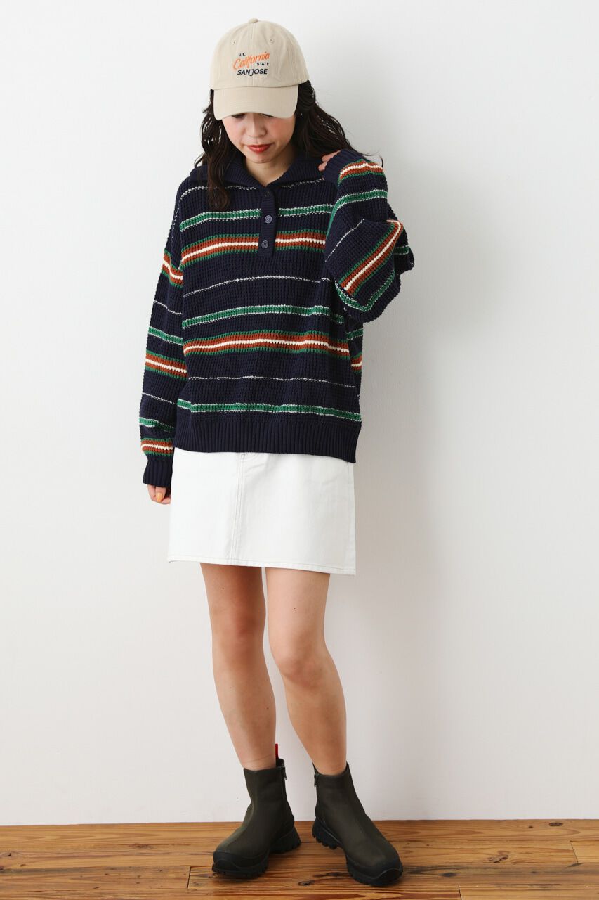 RODEO CROWNS「LOSE COLOR DENIM MINI SKIRT」|デニム|WHT