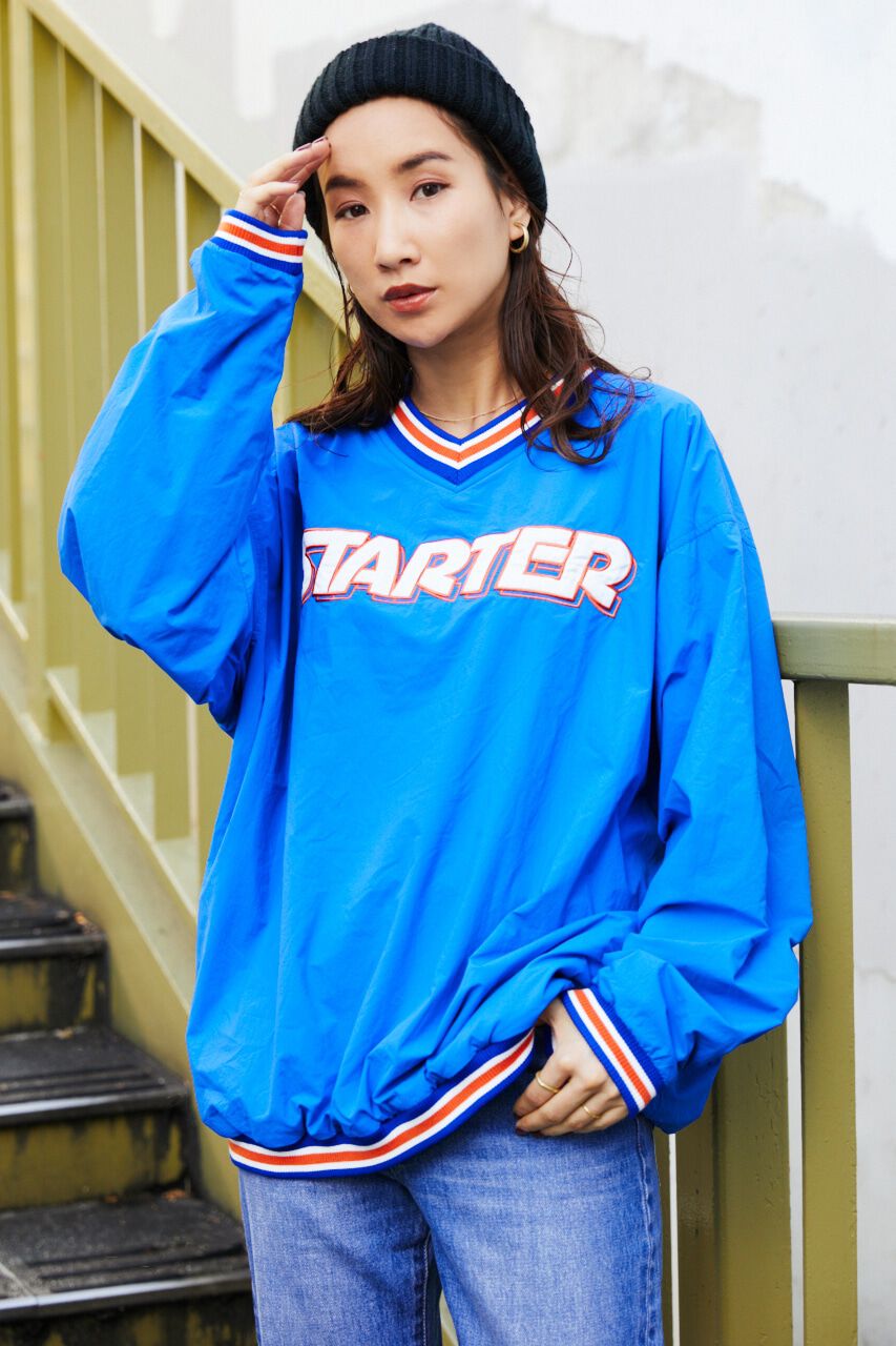 RODEO CROWNS「STARTER Vネックナイロンプルオーバー」|その他|BLU