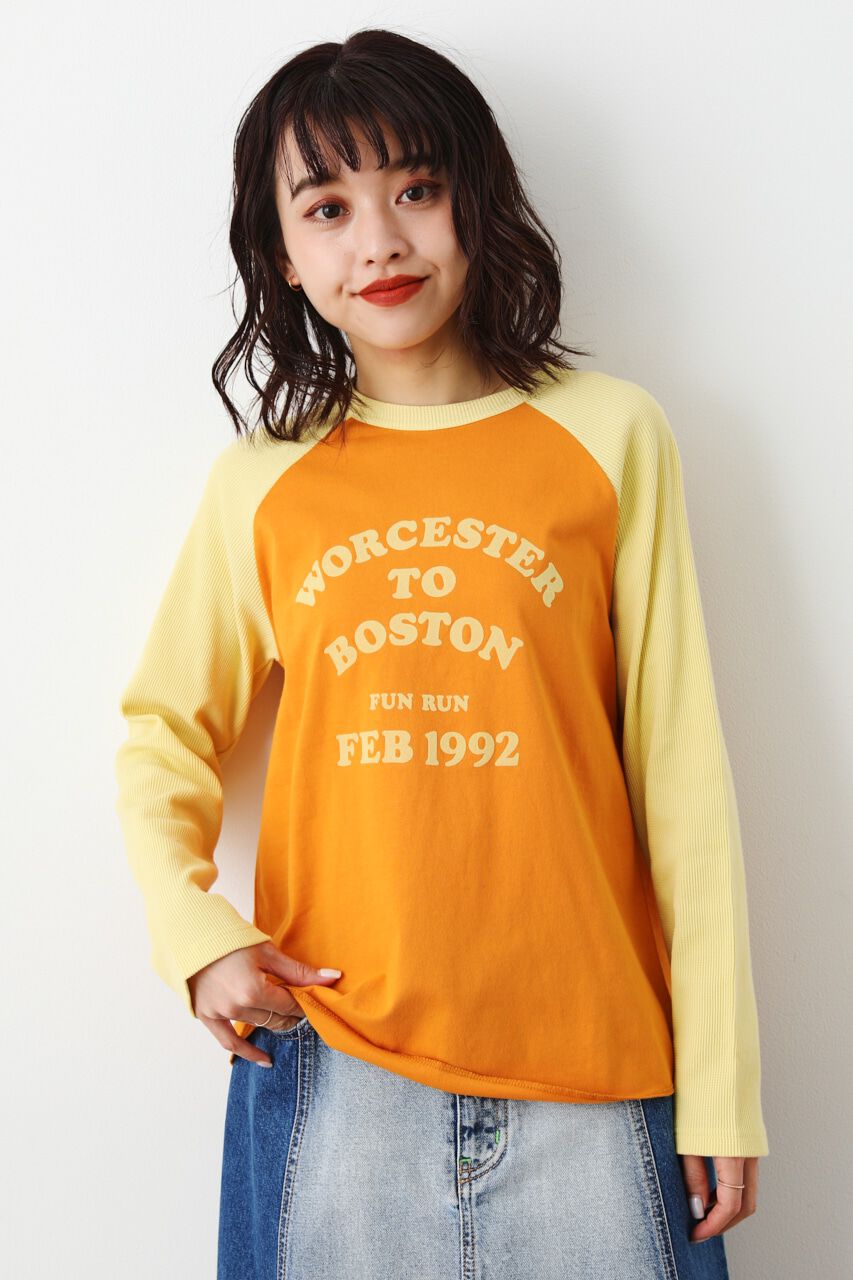 RODEO CROWNS「Fun Run ラグランTシャツ」|Tシャツ・カットソー|柄YEL5