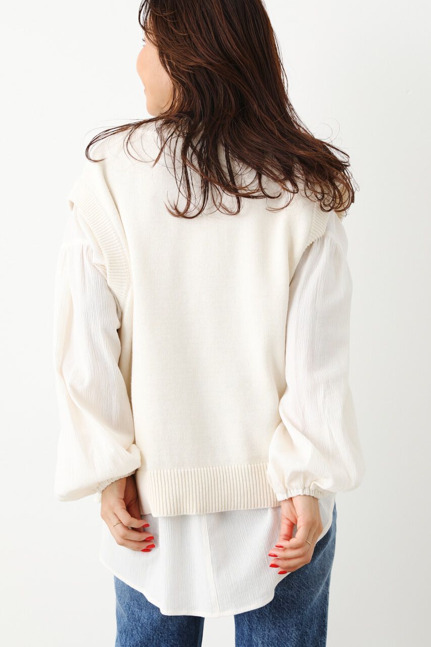 RODEO CROWNS「クロシェモチーフニットベスト」|ダウンベスト・ベスト|