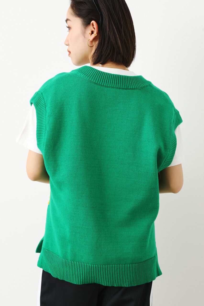 RODEO CROWNS「クロシェモチーフニットベスト」|ダウンベスト・ベスト|