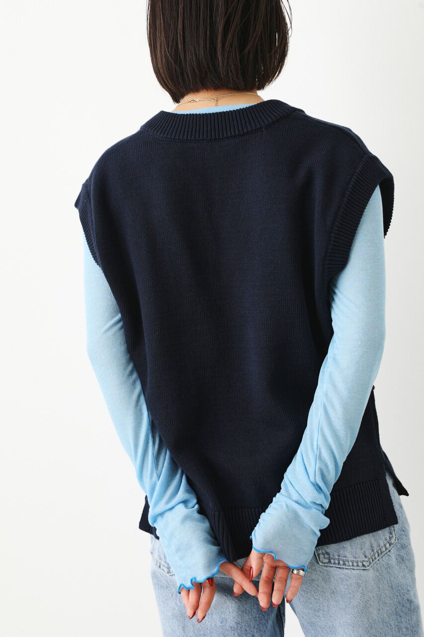 RODEO CROWNS「クロシェモチーフニットベスト」|ダウンベスト・ベスト|