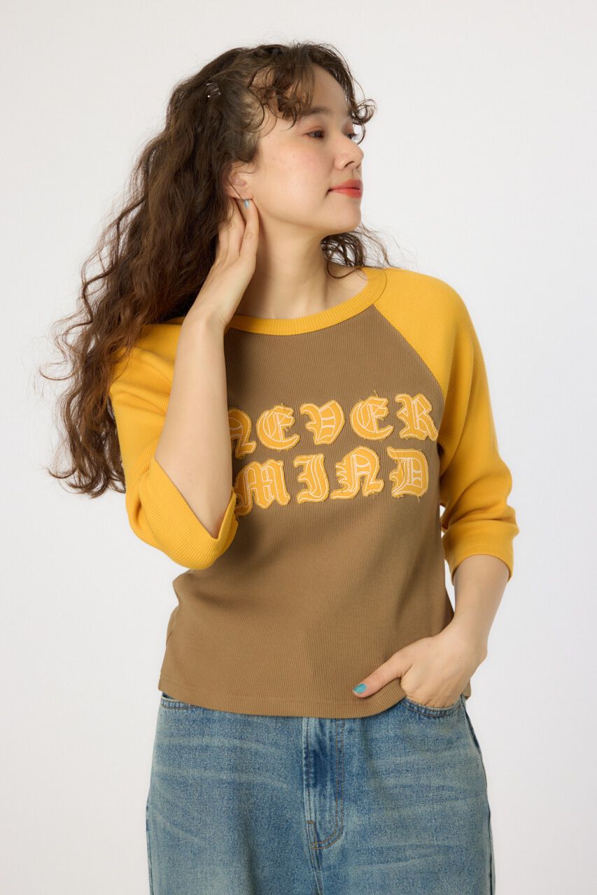 RODEO CROWNS「ダメージアップリケラグランリブ Tシャツ」|Tシャツ・カットソー|