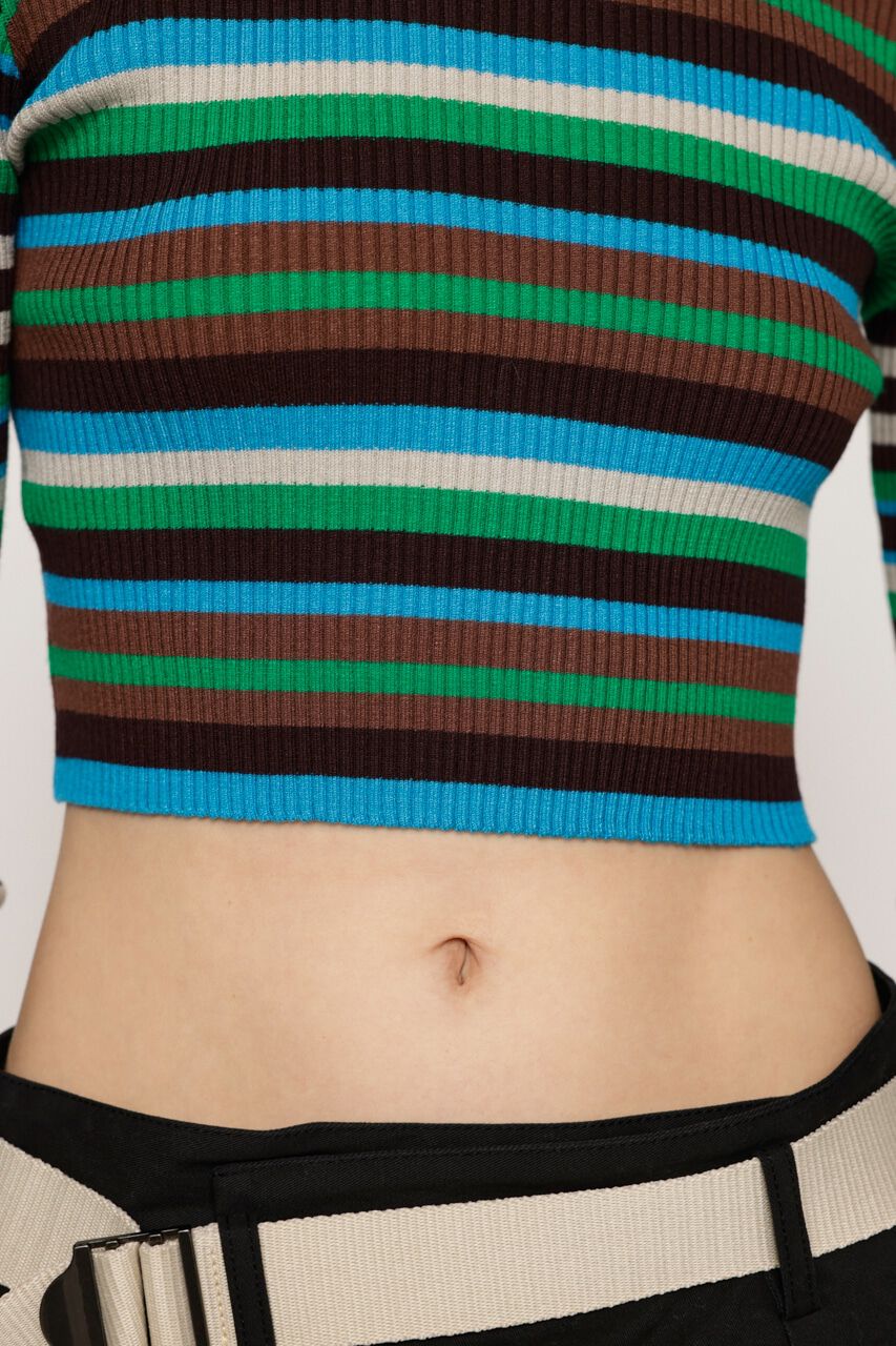 SLY「MULTI BORDER KNIT トップス」|ニット・セーター|